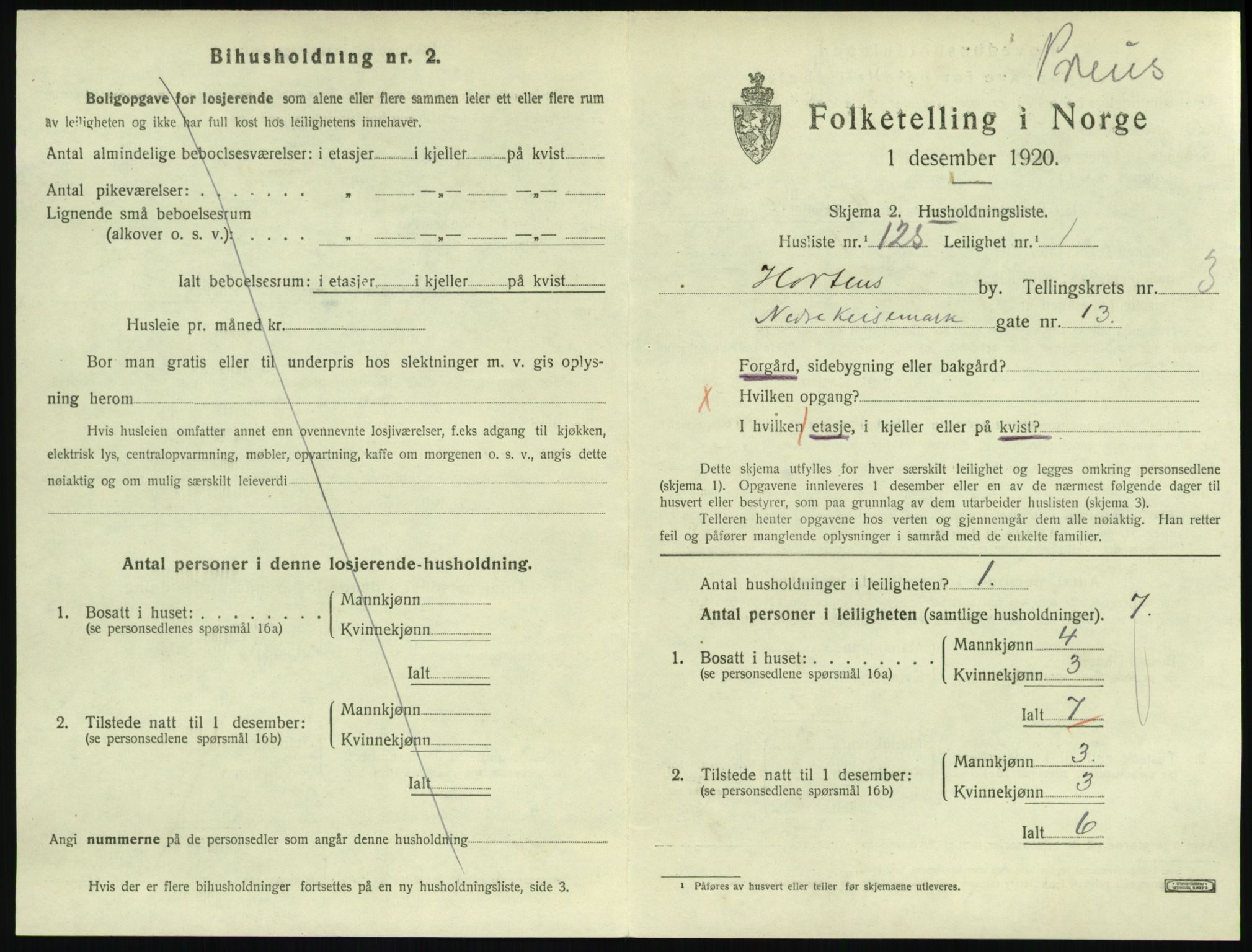 SAKO, 1920 census for Horten, 1920, p. 4547