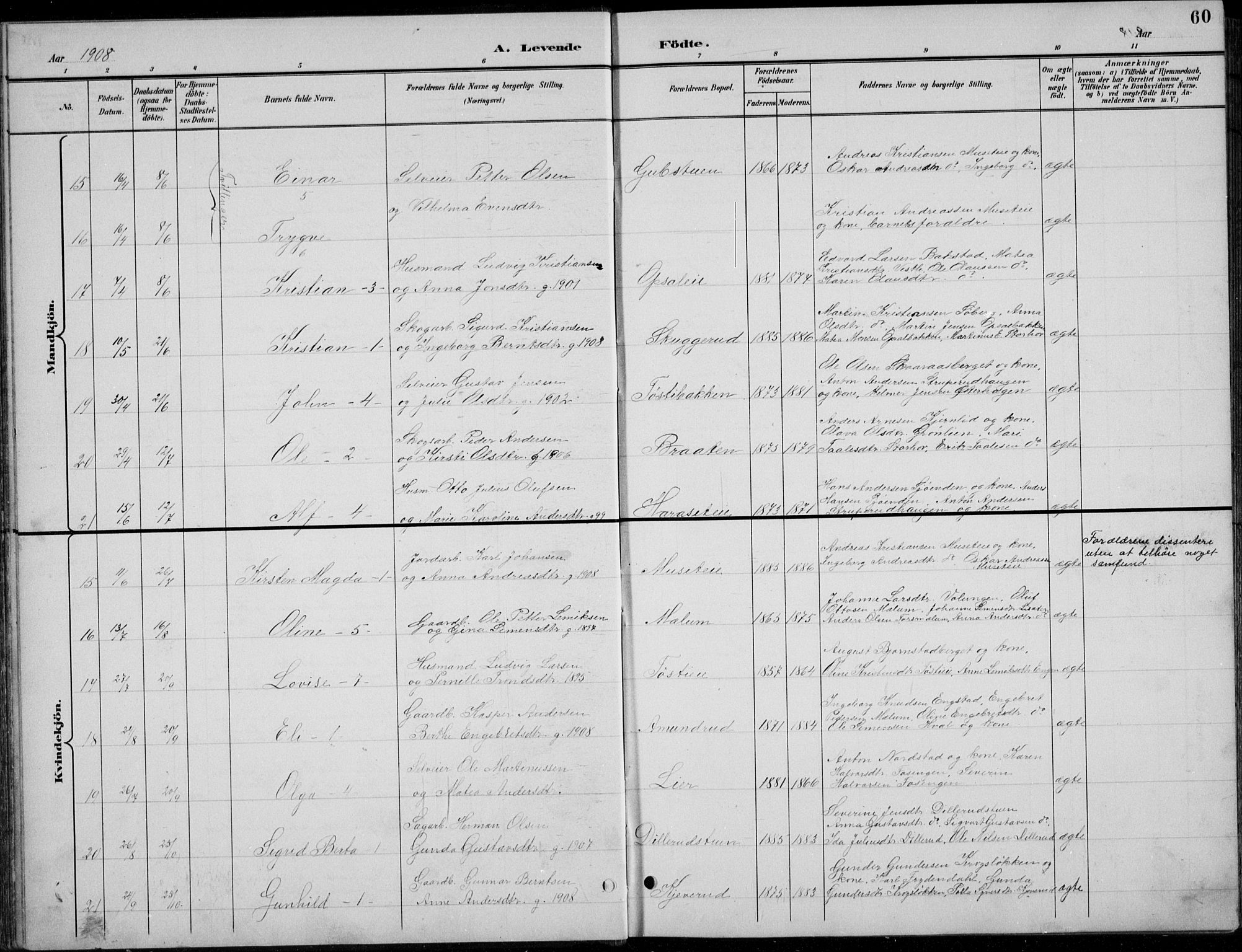 Romedal prestekontor, AV/SAH-PREST-004/L/L0013: Parish register (copy) no. 13, 1896-1937, p. 60