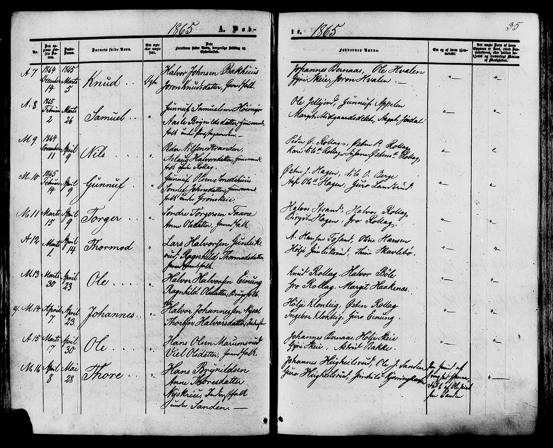 Tinn kirkebøker, SAKO/A-308/F/Fa/L0006: Parish register (official) no. I 6, 1857-1878, p. 35