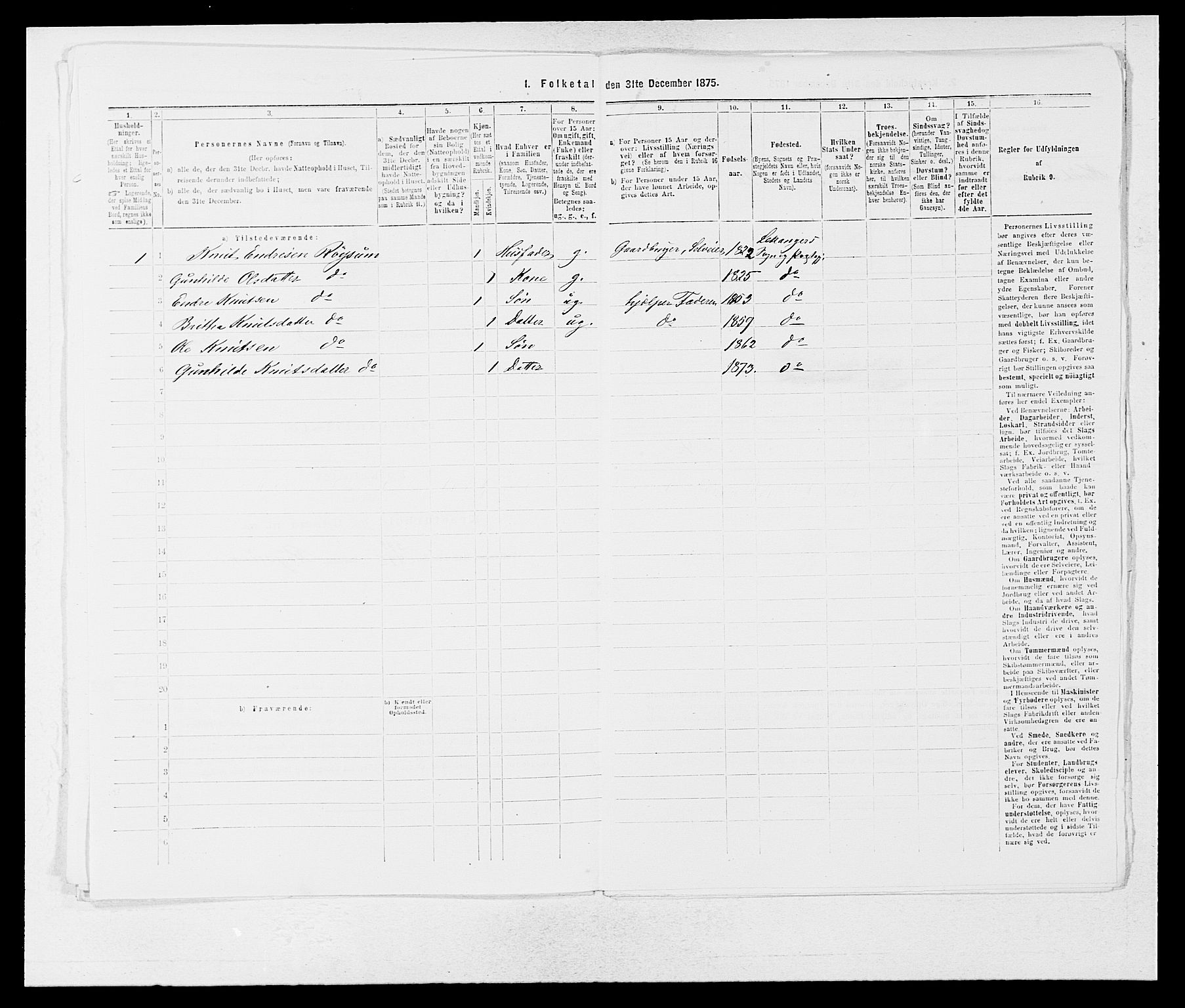 SAB, 1875 census for 1419P Leikanger, 1875, p. 298