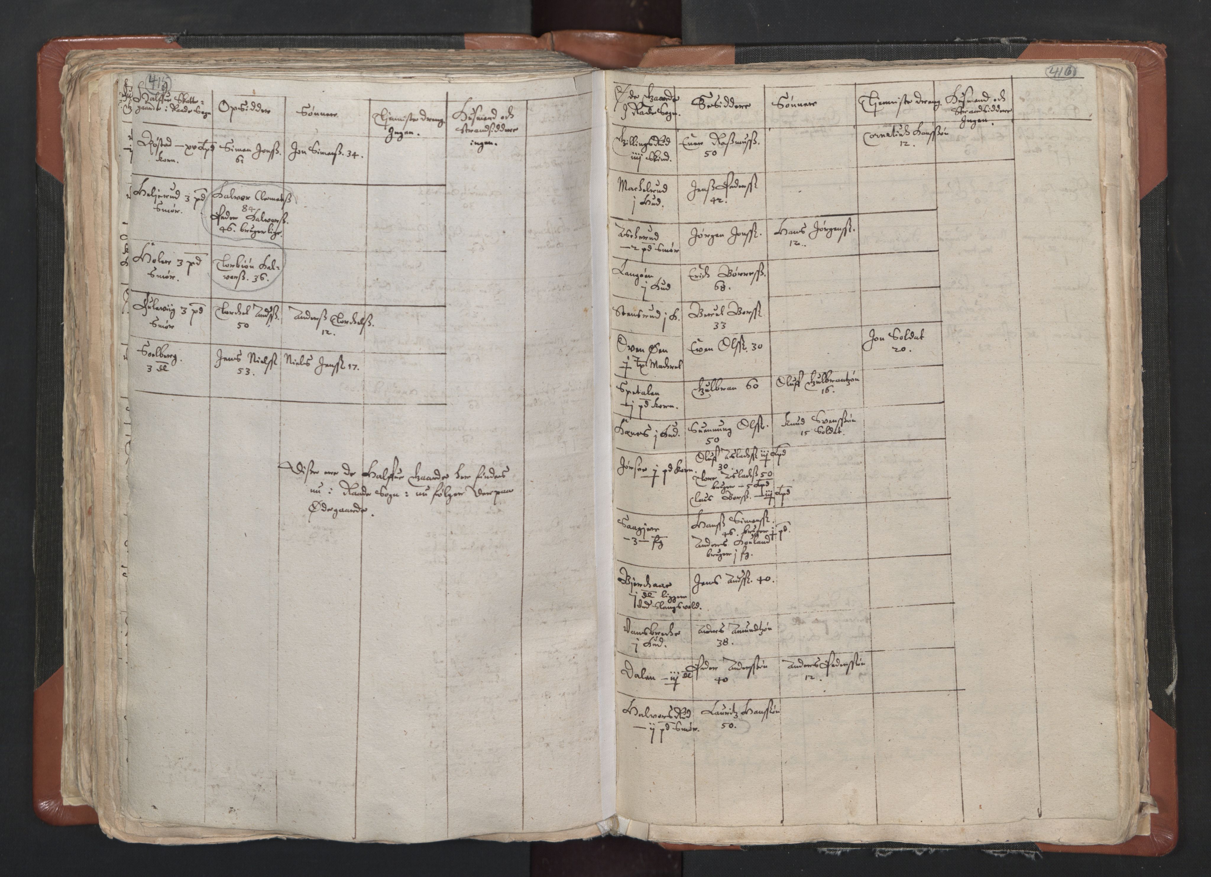 RA, Vicar's Census 1664-1666, no. 1: Nedre Borgesyssel deanery, 1664-1666, p. 415-416