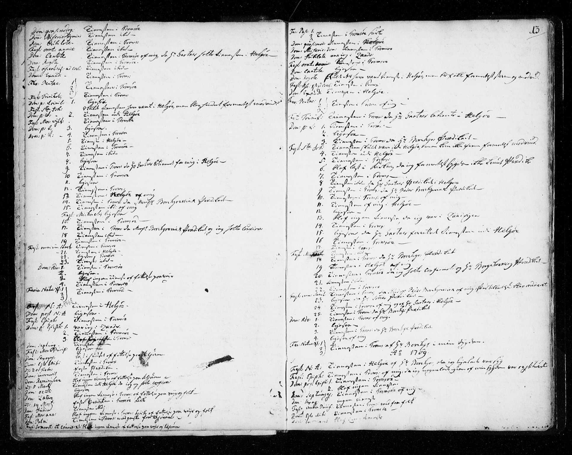 Tromsø sokneprestkontor/stiftsprosti/domprosti, AV/SATØ-S-1343/G/Ga/L0002kirke: Parish register (official) no. 2, 1753-1778, p. 13