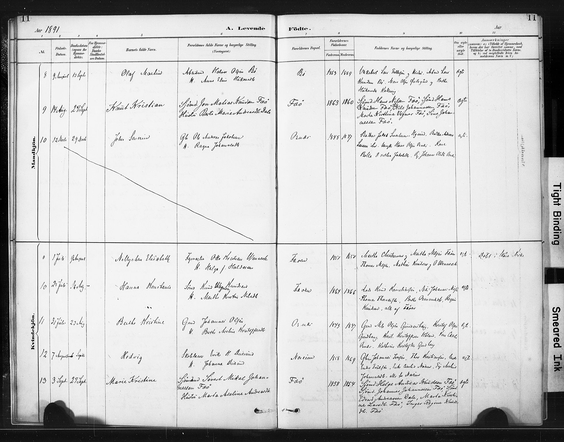 Torvastad sokneprestkontor, AV/SAST-A -101857/H/Ha/Haa/L0015: Parish register (official) no. A 14, 1888-1899, p. 11