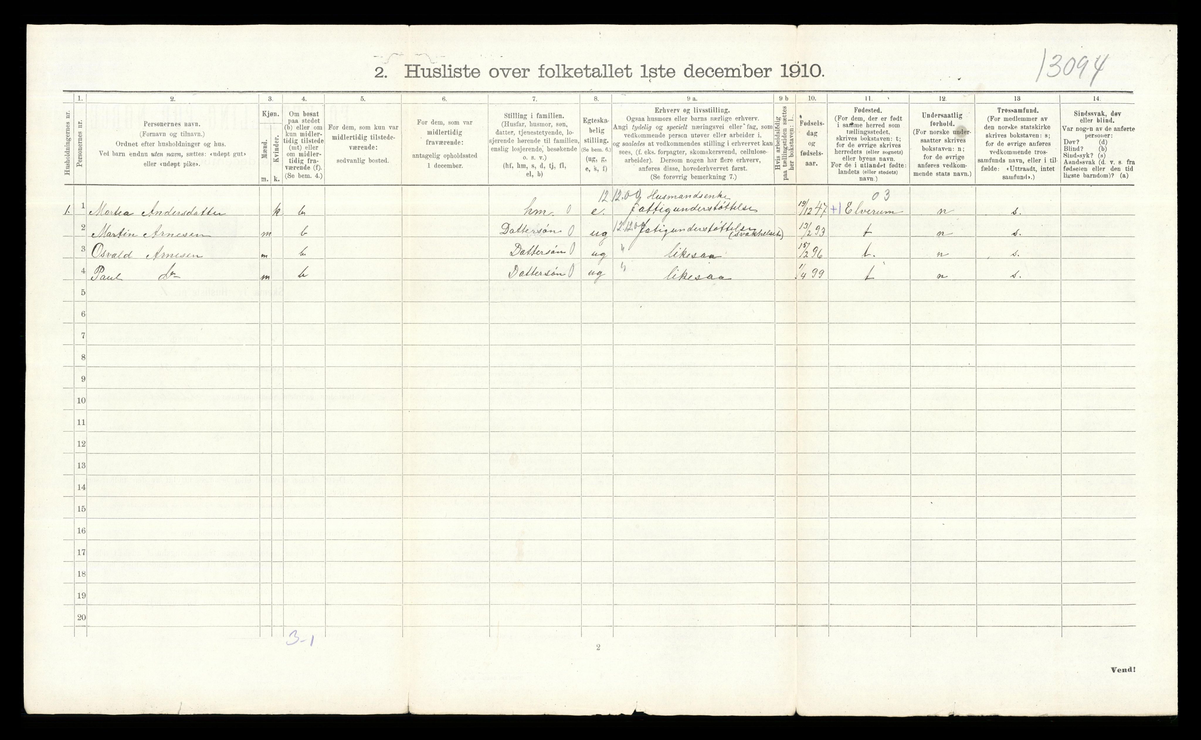 RA, 1910 census for Åmot, 1910, p. 1230