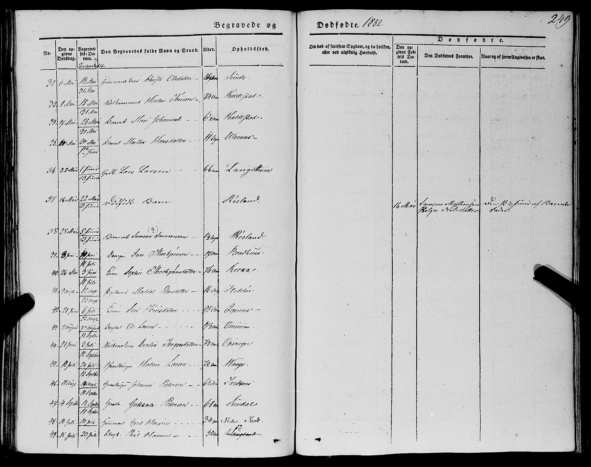 Kvinnherad sokneprestembete, SAB/A-76401/H/Haa: Parish register (official) no. A 7, 1843-1853, p. 249