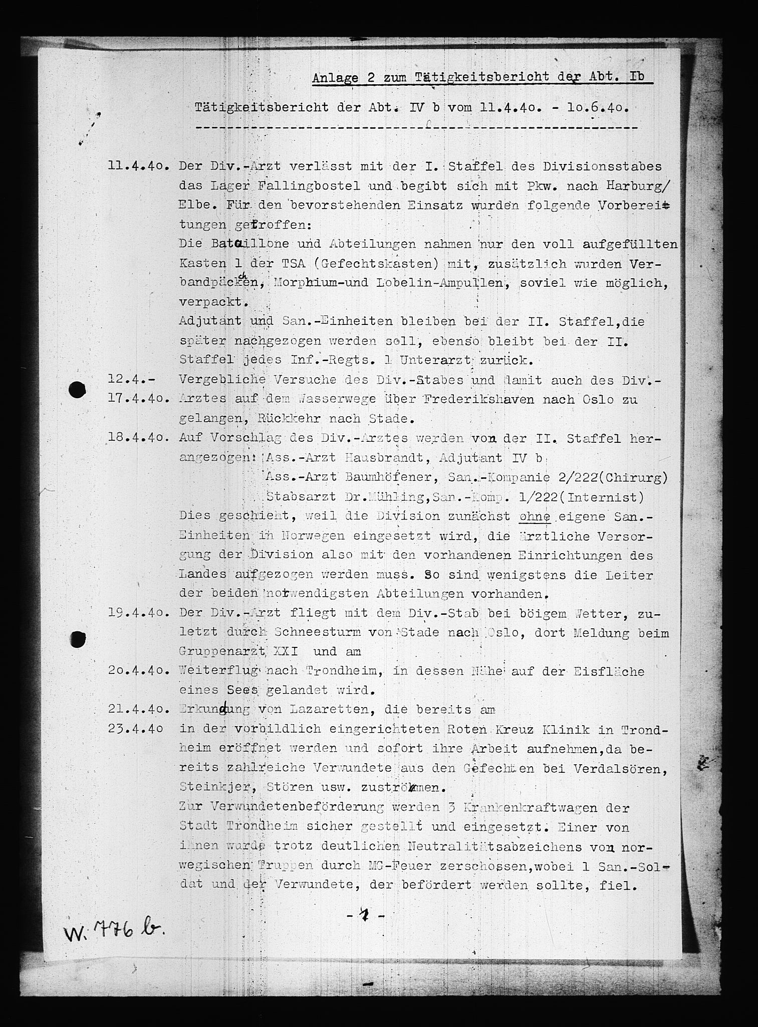 Documents Section, AV/RA-RAFA-2200/V/L0087: Amerikansk mikrofilm "Captured German Documents".
Box No. 726.  FKA jnr. 601/1954., 1940, p. 271