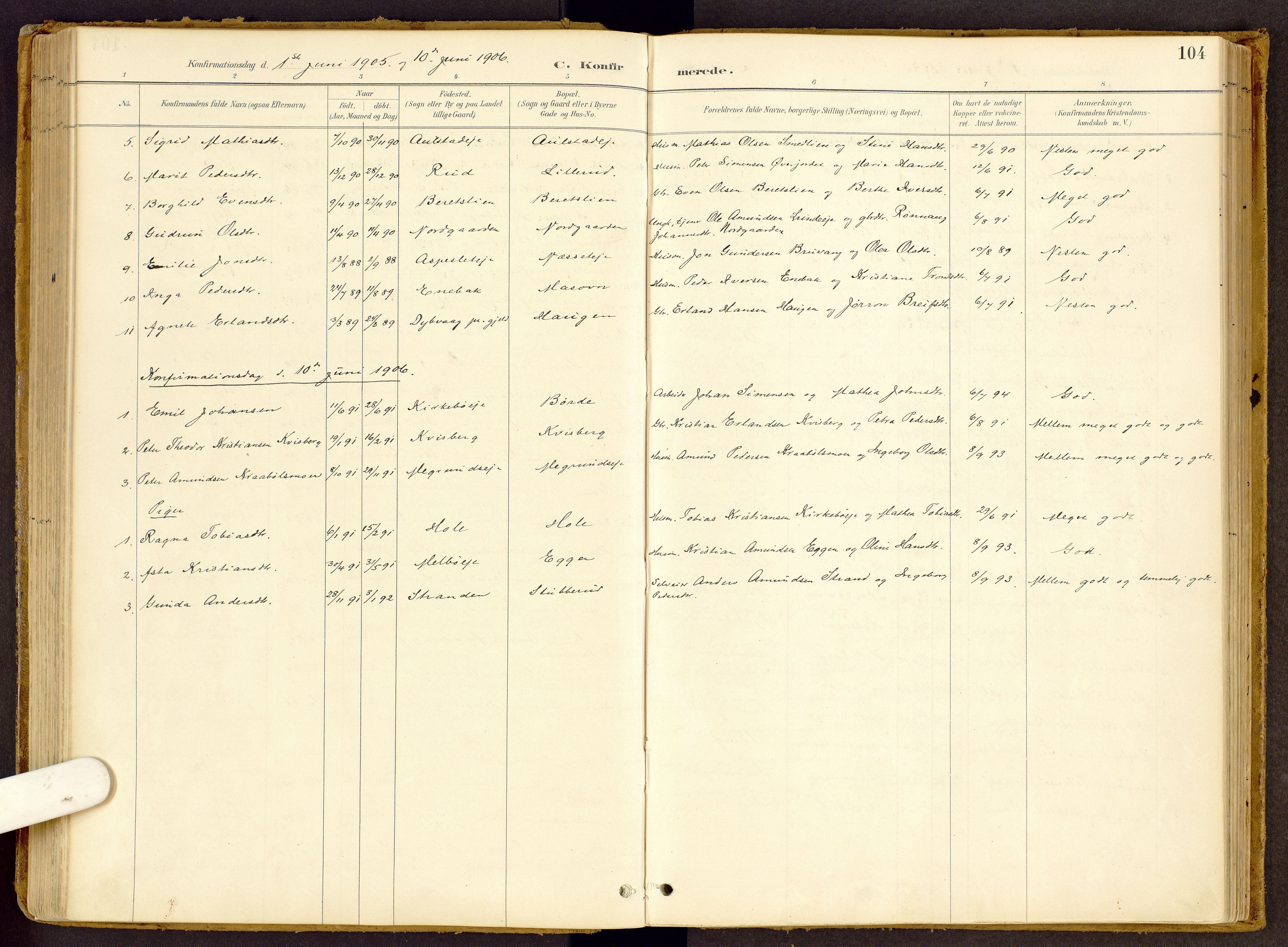 Vestre Gausdal prestekontor, SAH/PREST-094/H/Ha/Haa/L0002: Parish register (official) no. 2, 1887-1918, p. 104