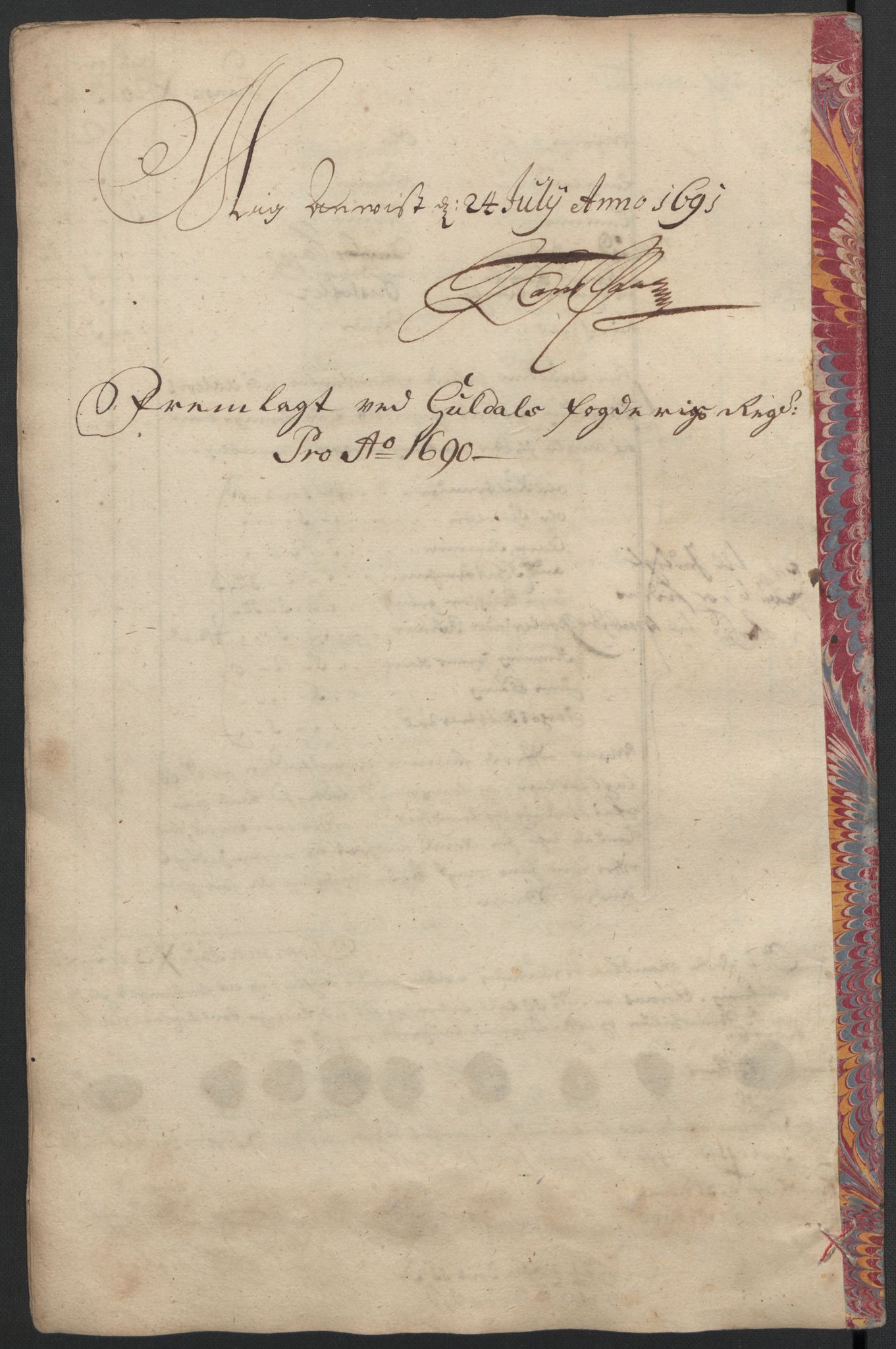 Rentekammeret inntil 1814, Reviderte regnskaper, Fogderegnskap, AV/RA-EA-4092/R59/L3940: Fogderegnskap Gauldal, 1689-1690, p. 252