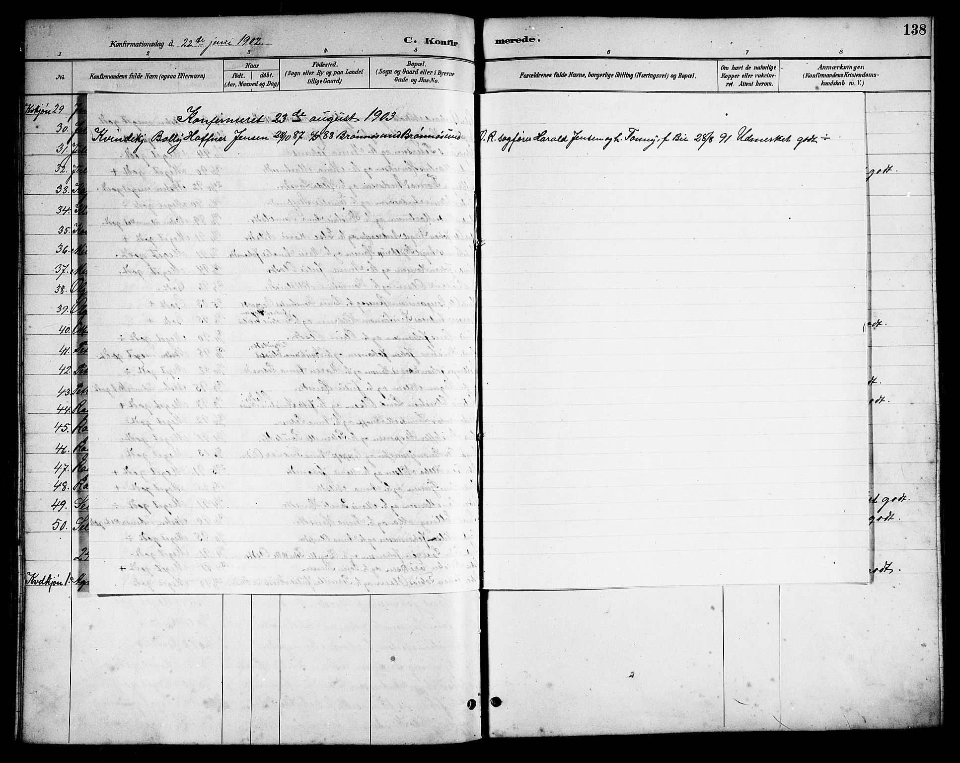 Ministerialprotokoller, klokkerbøker og fødselsregistre - Nordland, SAT/A-1459/813/L0213: Parish register (copy) no. 813C05, 1887-1903, p. 138e