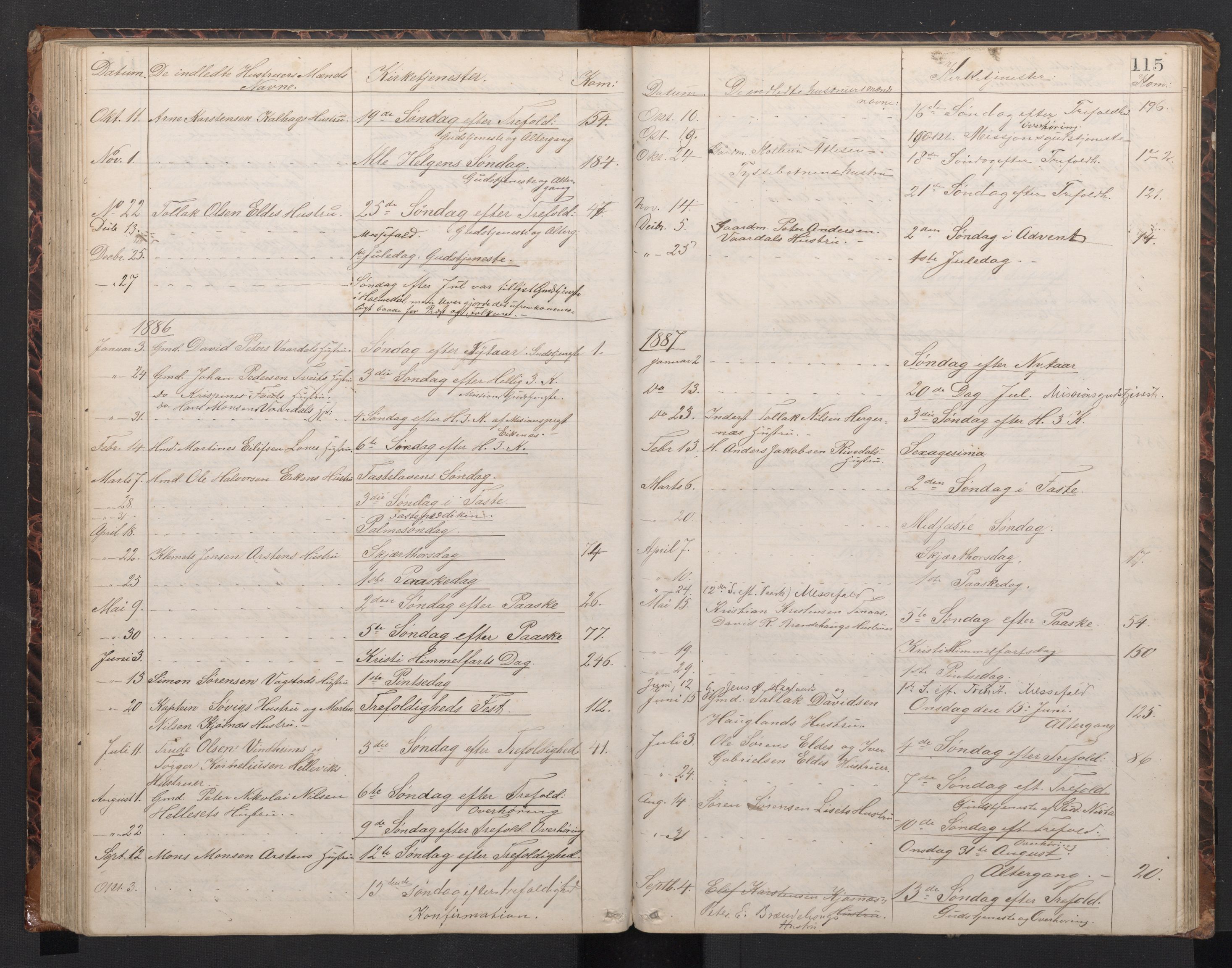 Fjaler sokneprestembete, SAB/A-79801/H/Hab/Habb/L0001: Parish register (copy) no. B 1, 1865-1894, p. 114b-115a