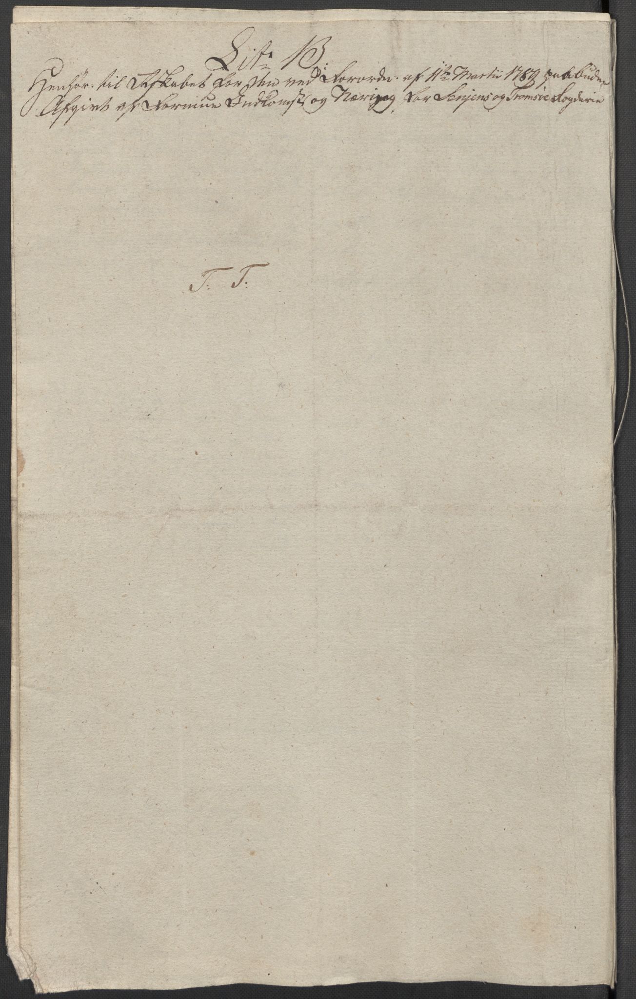 Rentekammeret inntil 1814, Reviderte regnskaper, Mindre regnskaper, AV/RA-EA-4068/Rf/Rfe/L0042:  Senja og Troms fogderi, 1789, p. 21