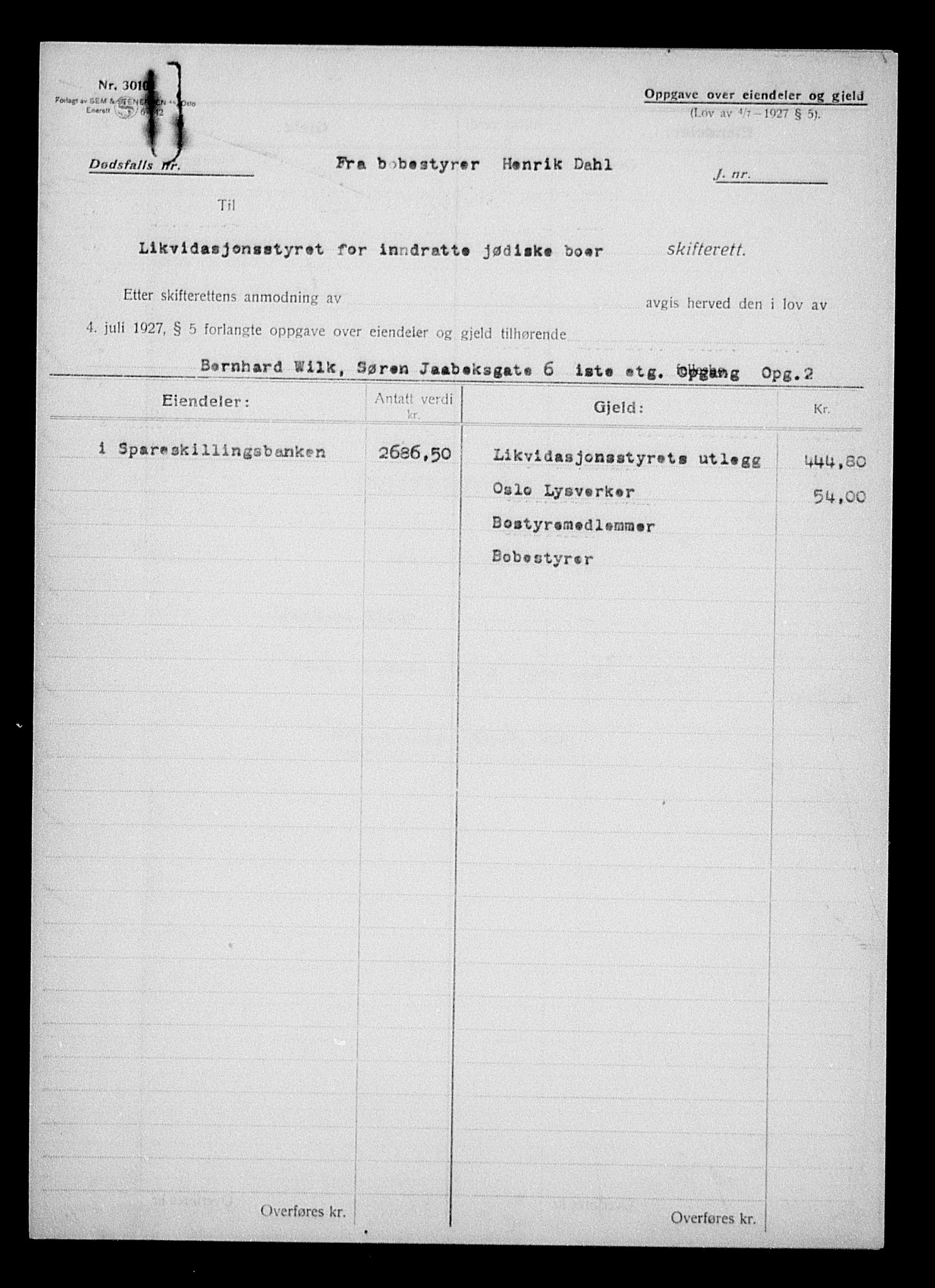 Justisdepartementet, Tilbakeføringskontoret for inndratte formuer, AV/RA-S-1564/H/Hc/Hcc/L0986: --, 1945-1947, p. 338