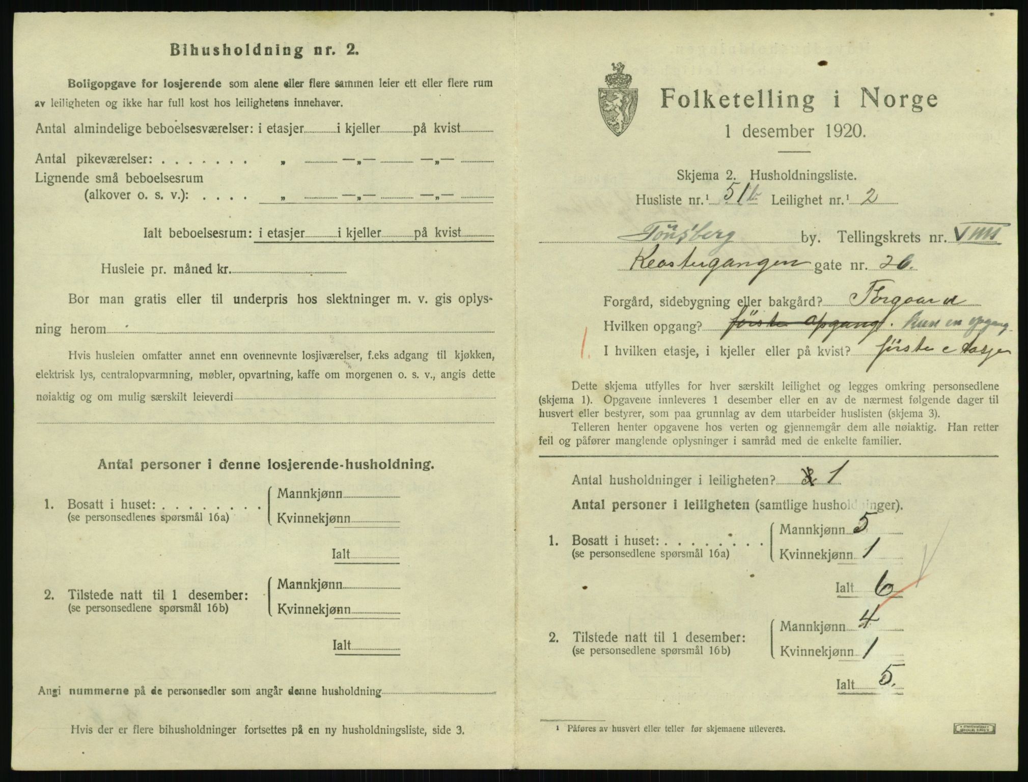 SAKO, 1920 census for Tønsberg, 1920, p. 4723