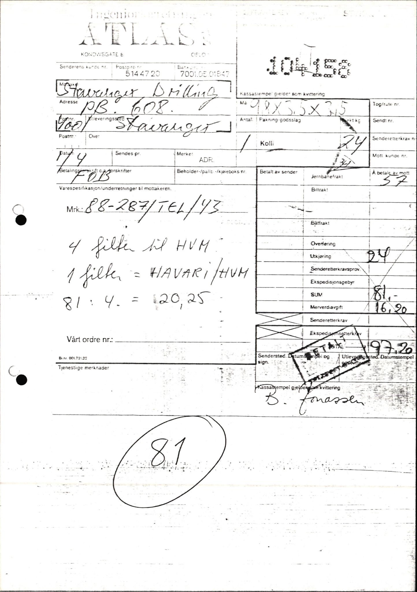 Pa 1503 - Stavanger Drilling AS, AV/SAST-A-101906/2/E/Ec/Eca/L0014: Sak og korrespondanse, 1977-1987