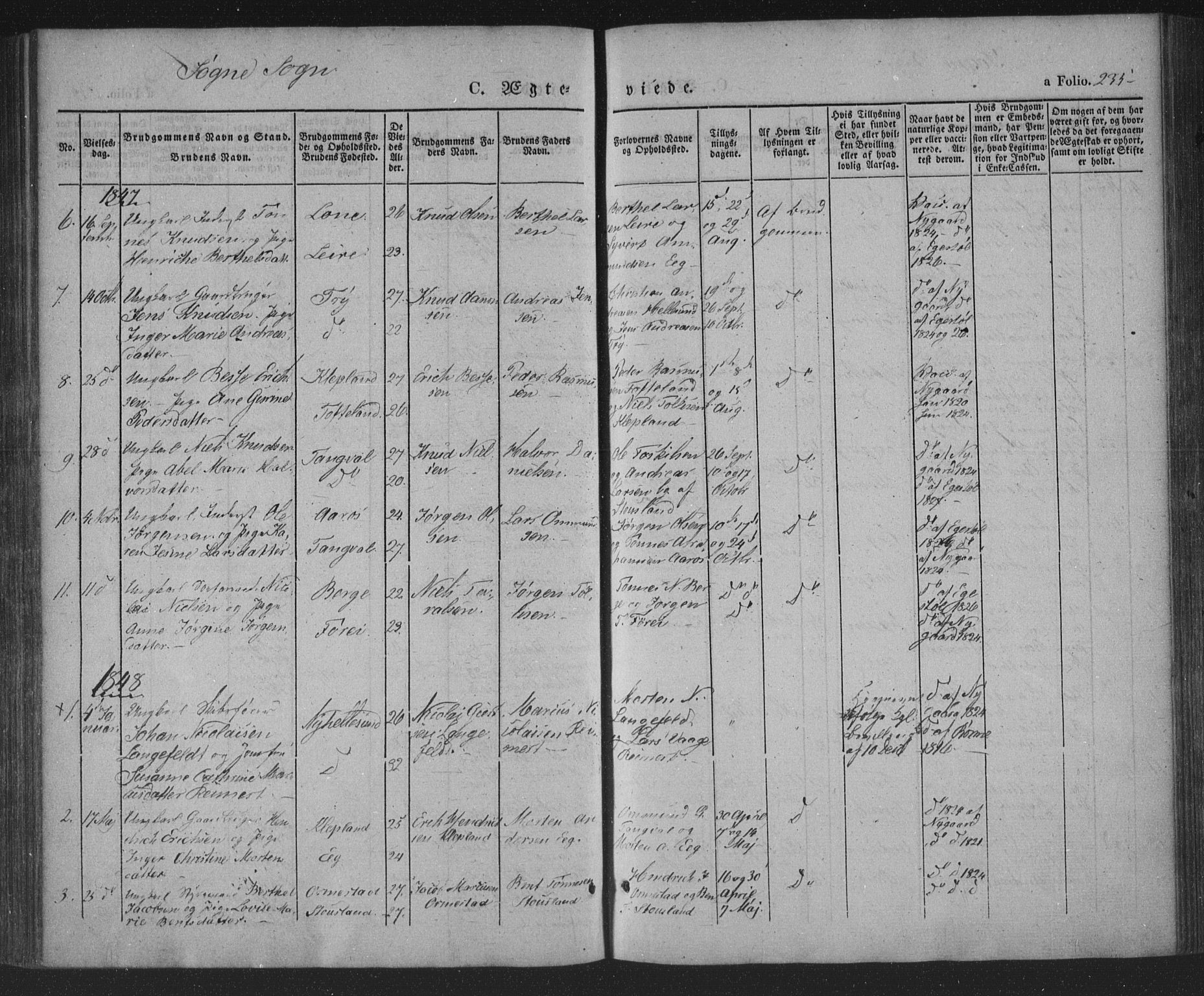 Søgne sokneprestkontor, AV/SAK-1111-0037/F/Fa/Fab/L0009: Parish register (official) no. A 9, 1838-1853, p. 235