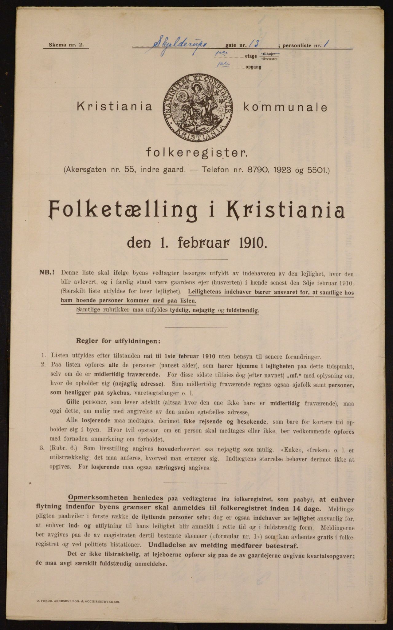 OBA, Municipal Census 1910 for Kristiania, 1910, p. 91391