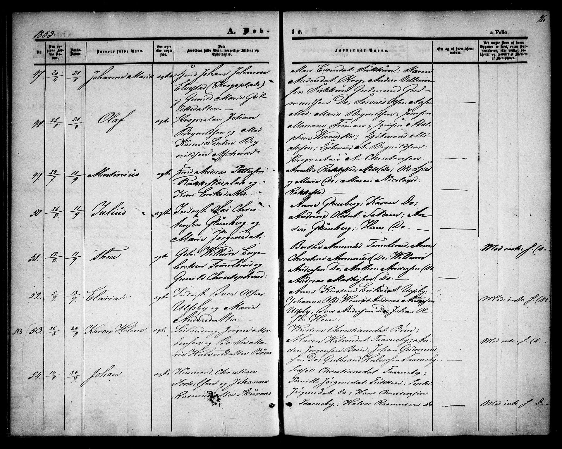 Rødenes prestekontor Kirkebøker, AV/SAO-A-2005/F/Fa/L0006: Parish register (official) no. I 6, 1850-1859, p. 26