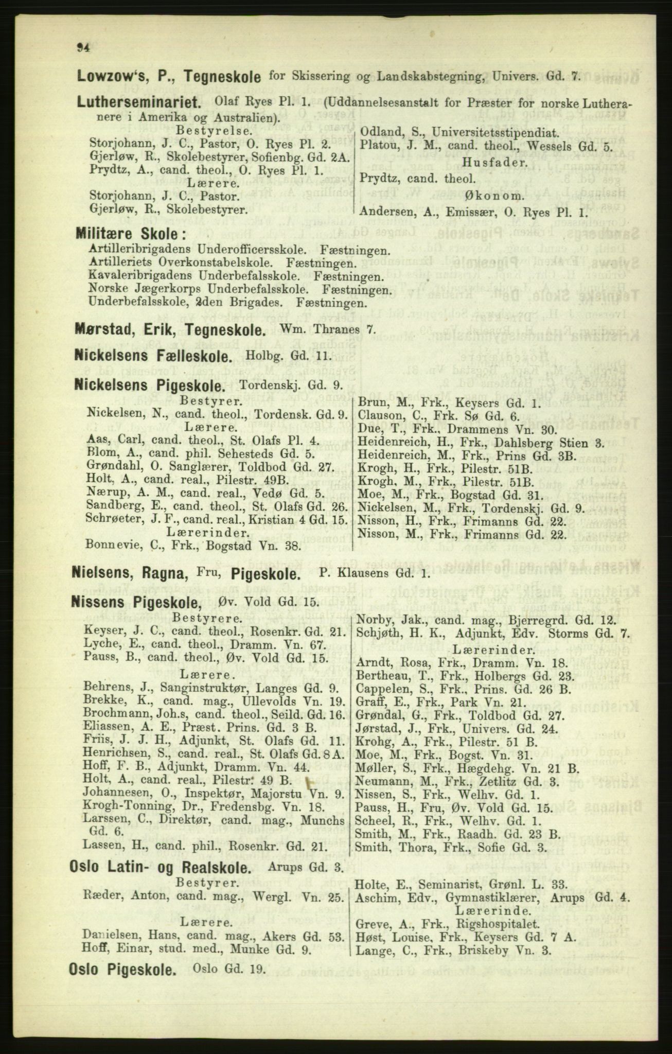 Kristiania/Oslo adressebok, PUBL/-, 1886, p. 94