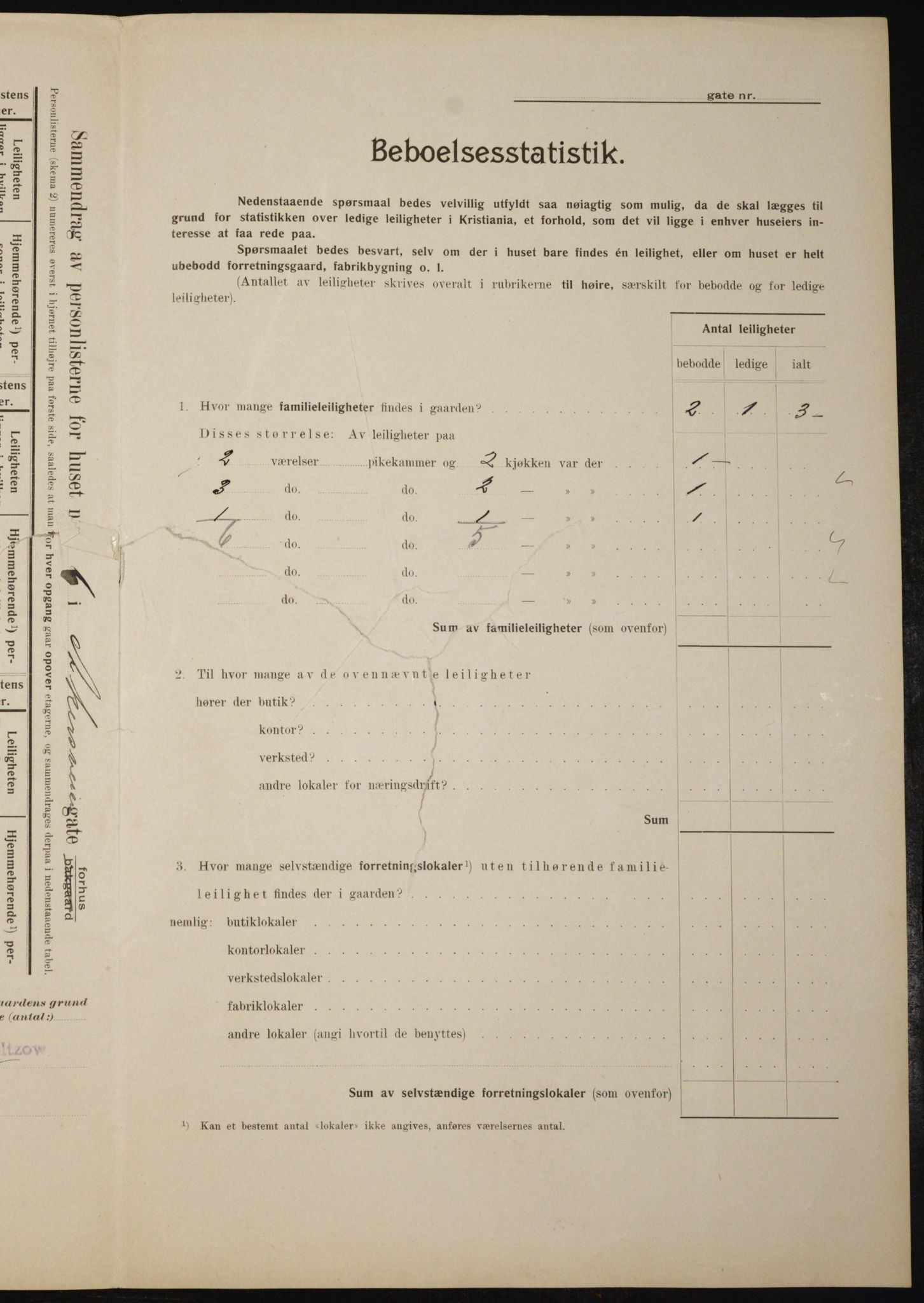 OBA, Municipal Census 1910 for Kristiania, 1910, p. 788