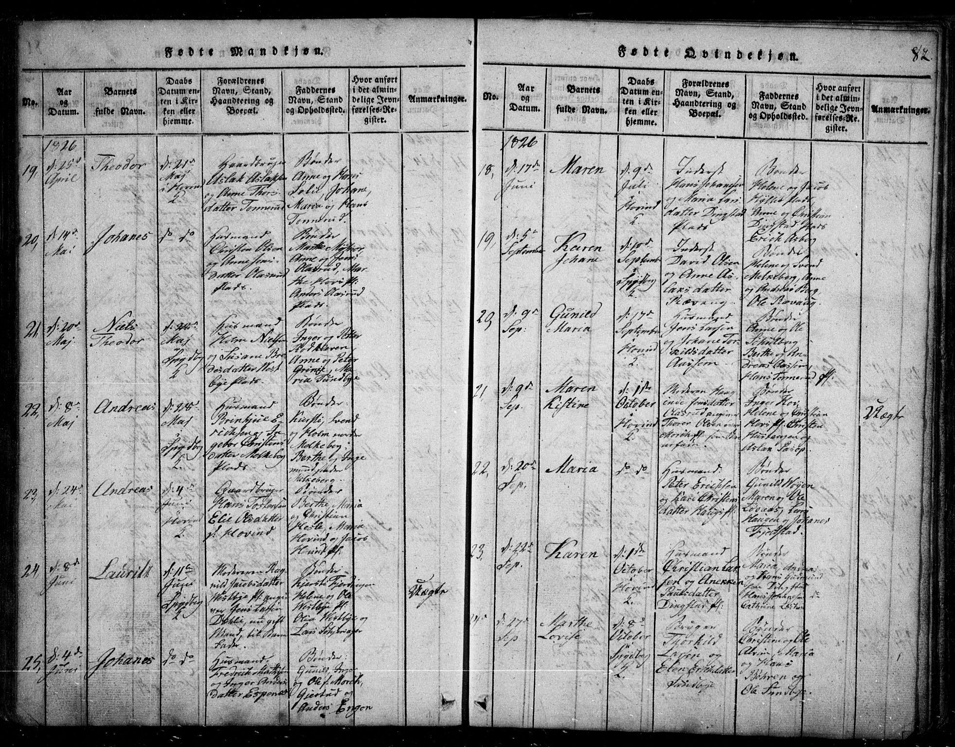Spydeberg prestekontor Kirkebøker, SAO/A-10924/G/Ga/L0001: Parish register (copy) no. I 1, 1814-1868, p. 82