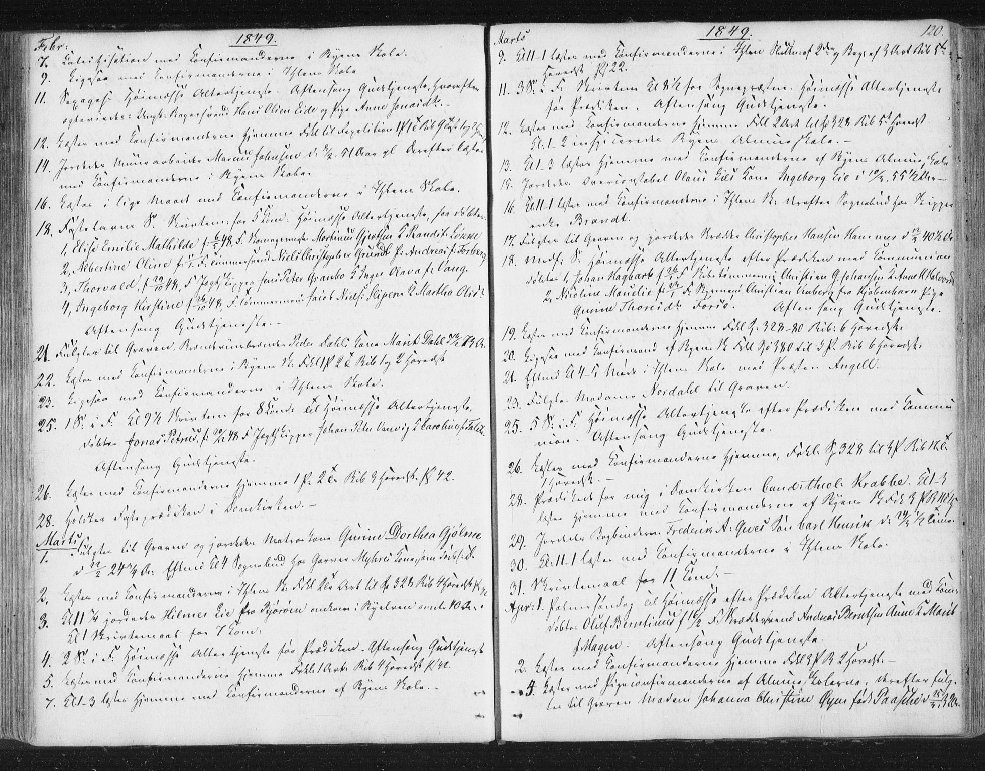 Ministerialprotokoller, klokkerbøker og fødselsregistre - Sør-Trøndelag, SAT/A-1456/602/L0127: Curate's parish register no. 602B01, 1821-1875, p. 120