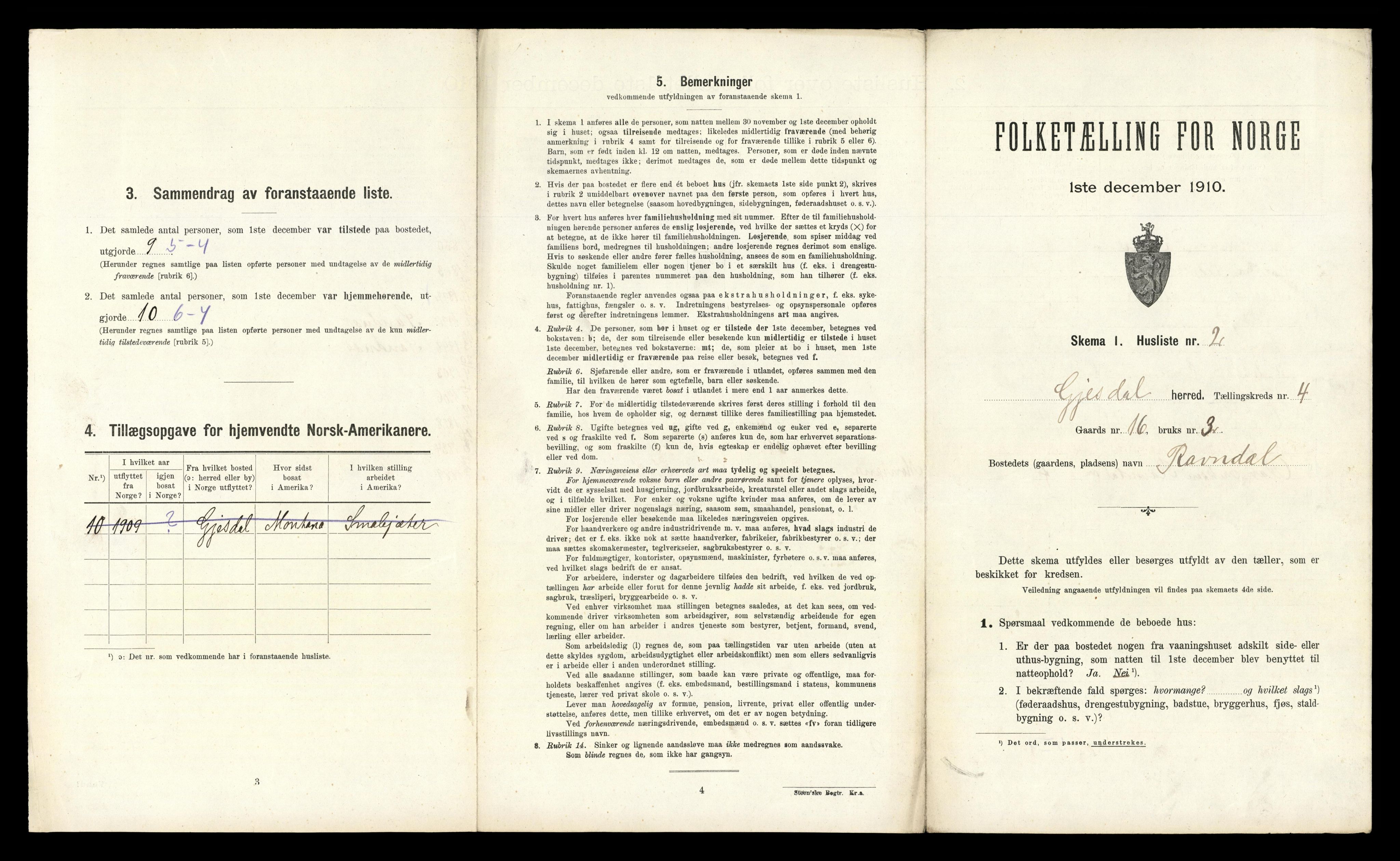 RA, 1910 census for Gjesdal, 1910, p. 392