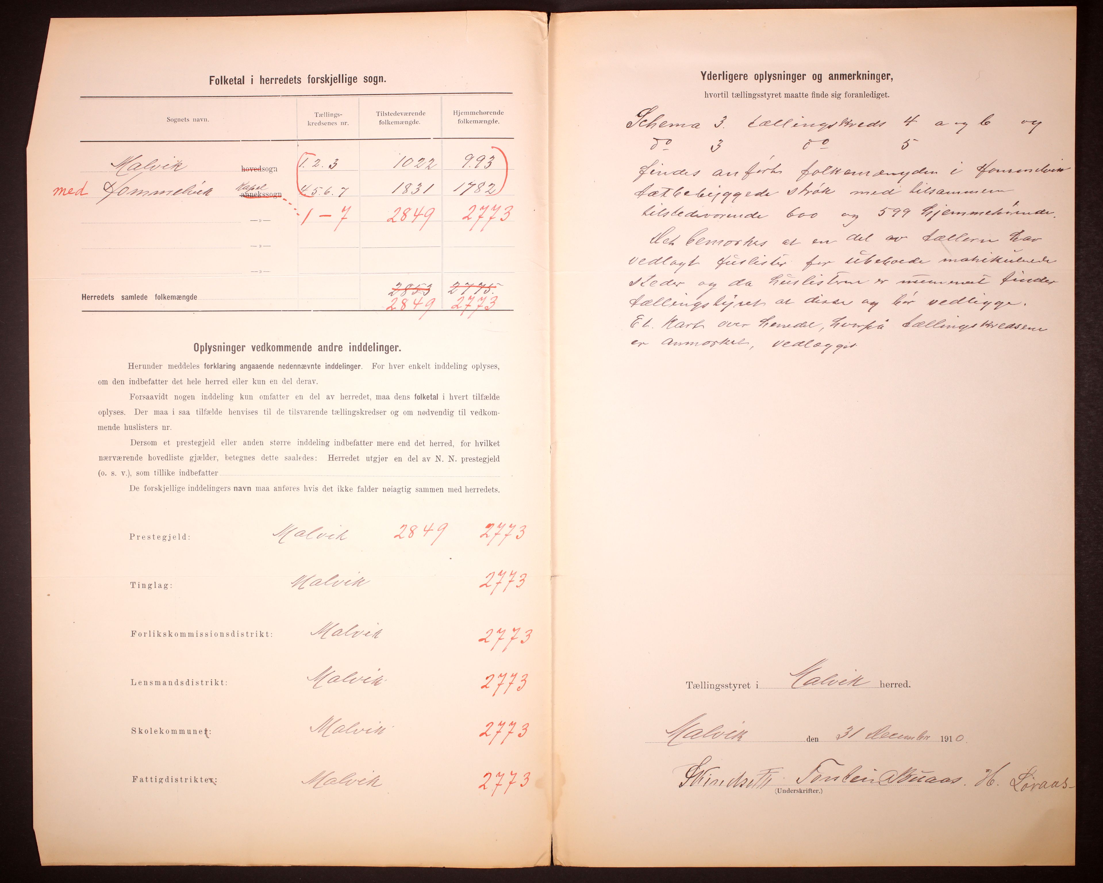 RA, 1910 census for Malvik, 1910, p. 3