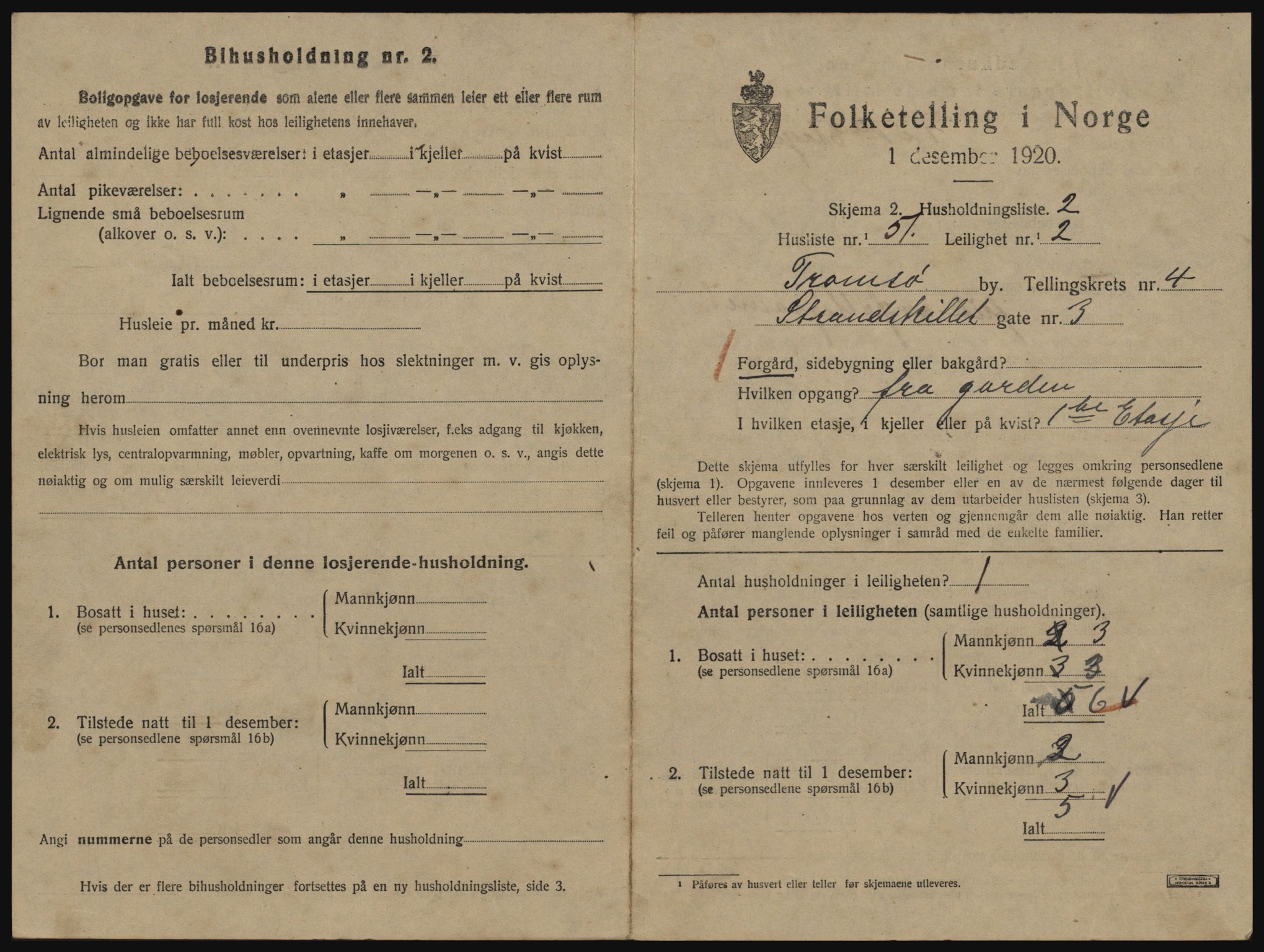 SATØ, 1920 census for Tromsø, 1920, p. 3617