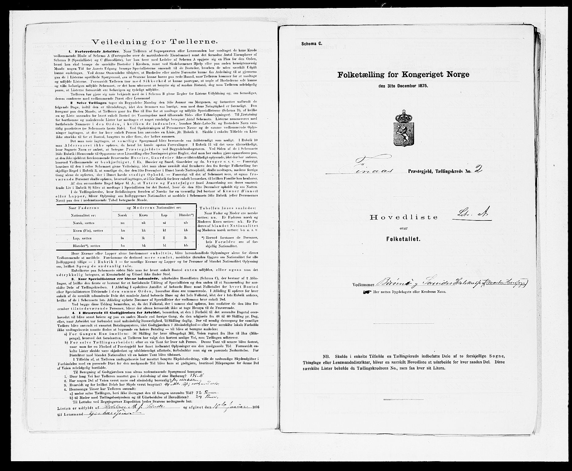 SAB, 1875 census for 1218P Finnås, 1875, p. 6