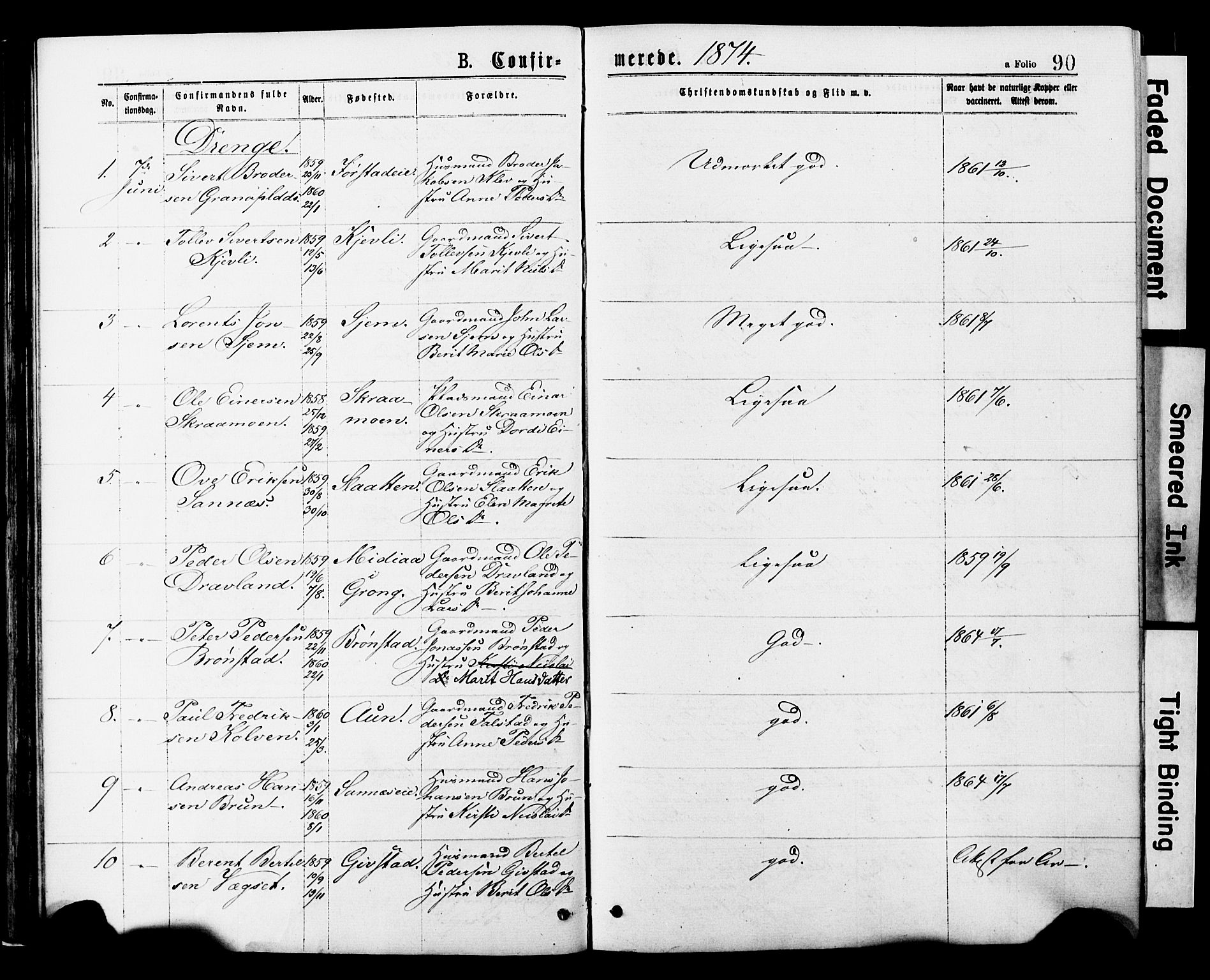 Ministerialprotokoller, klokkerbøker og fødselsregistre - Nord-Trøndelag, SAT/A-1458/749/L0473: Parish register (official) no. 749A07, 1873-1887, p. 90