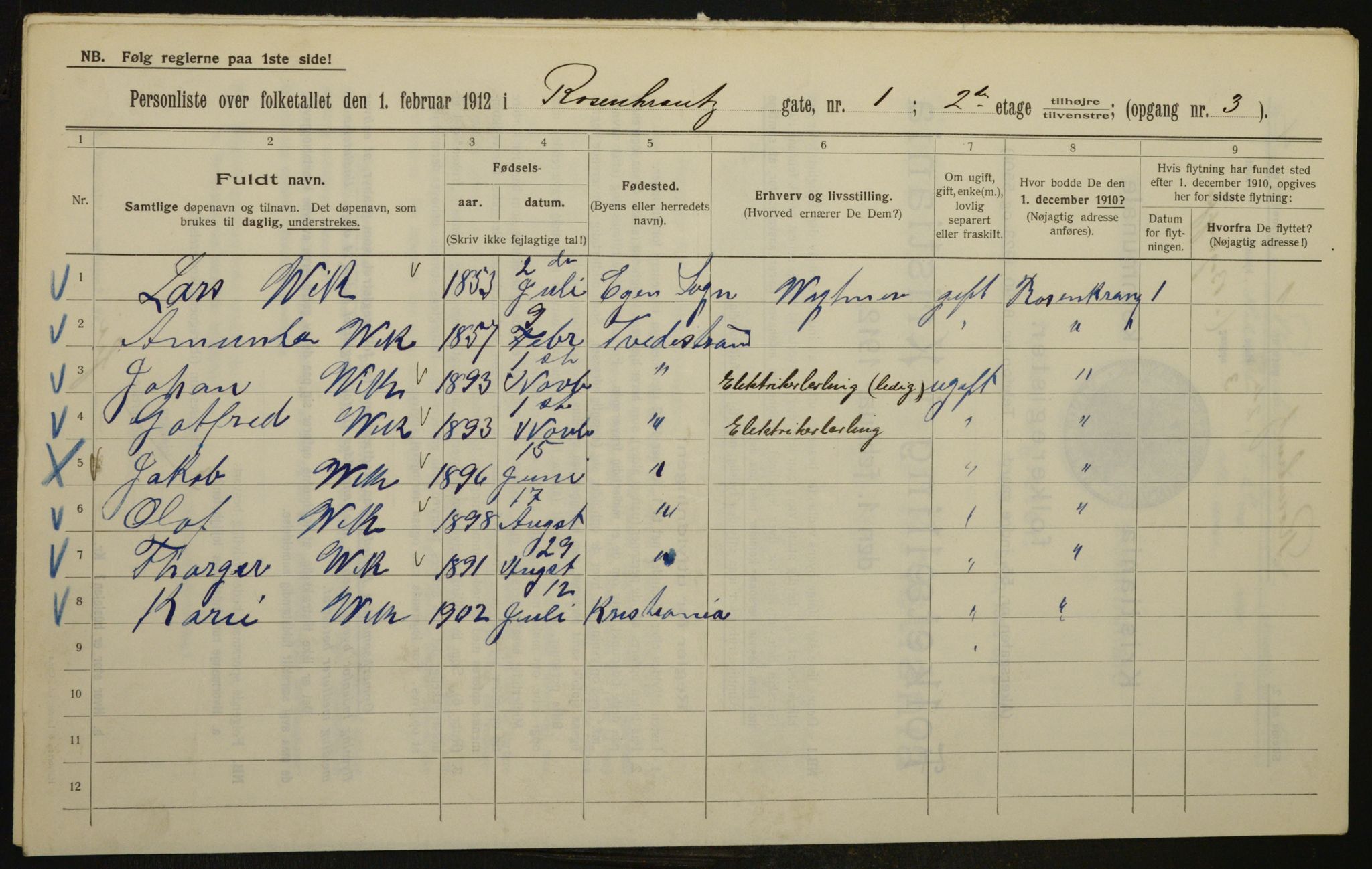 OBA, Municipal Census 1912 for Kristiania, 1912, p. 83993