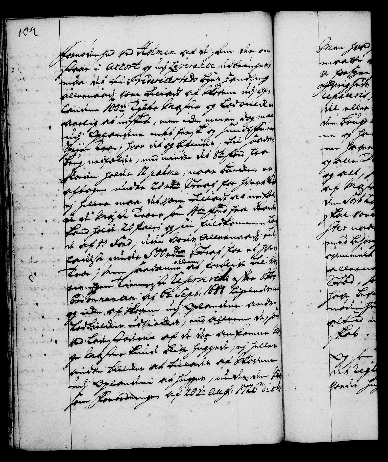 Rentekammeret, Kammerkanselliet, RA/EA-3111/G/Gg/Gga/L0003: Norsk ekspedisjonsprotokoll med register (merket RK 53.3), 1727-1734, p. 104