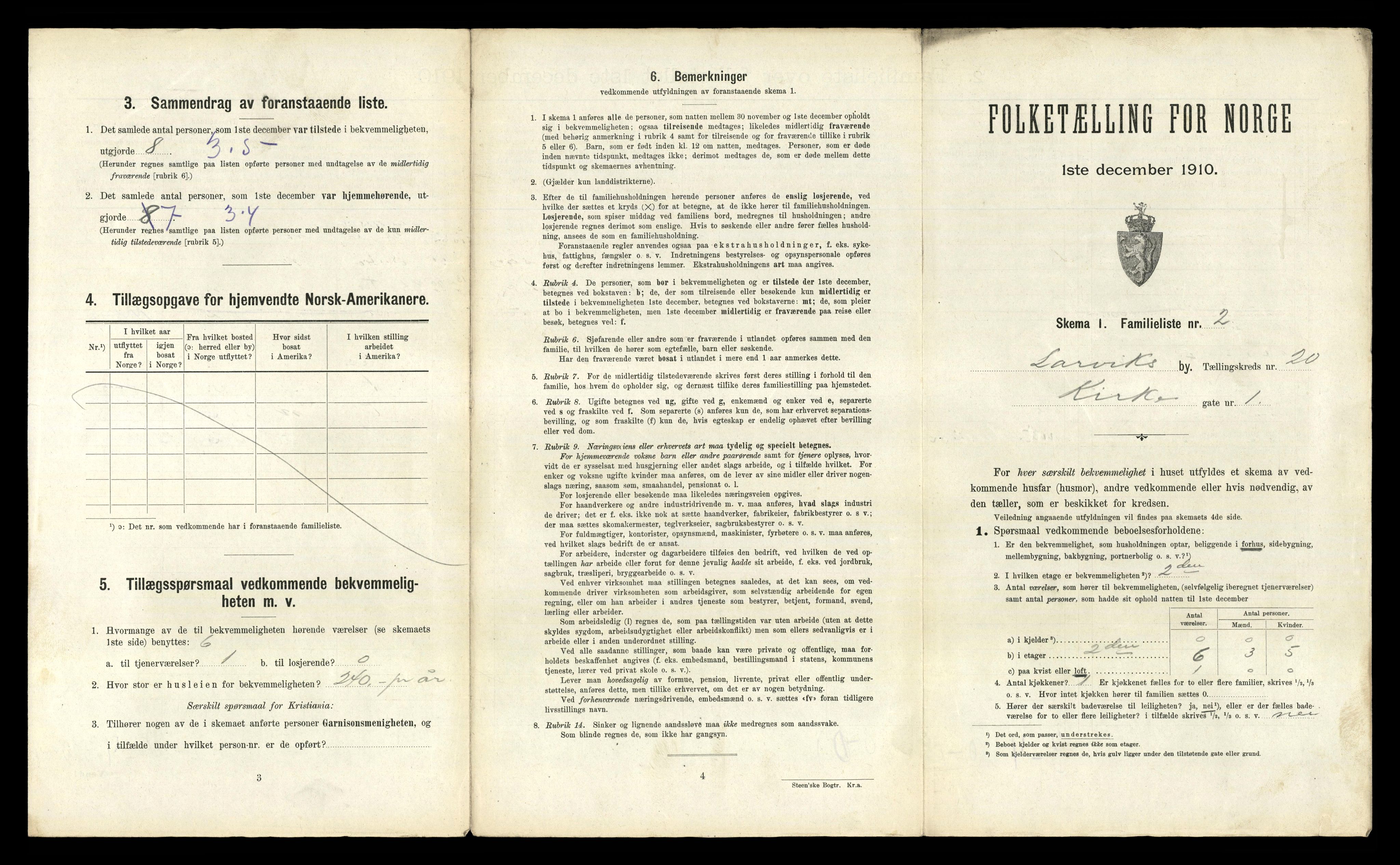 RA, 1910 census for Larvik, 1910, p. 6317