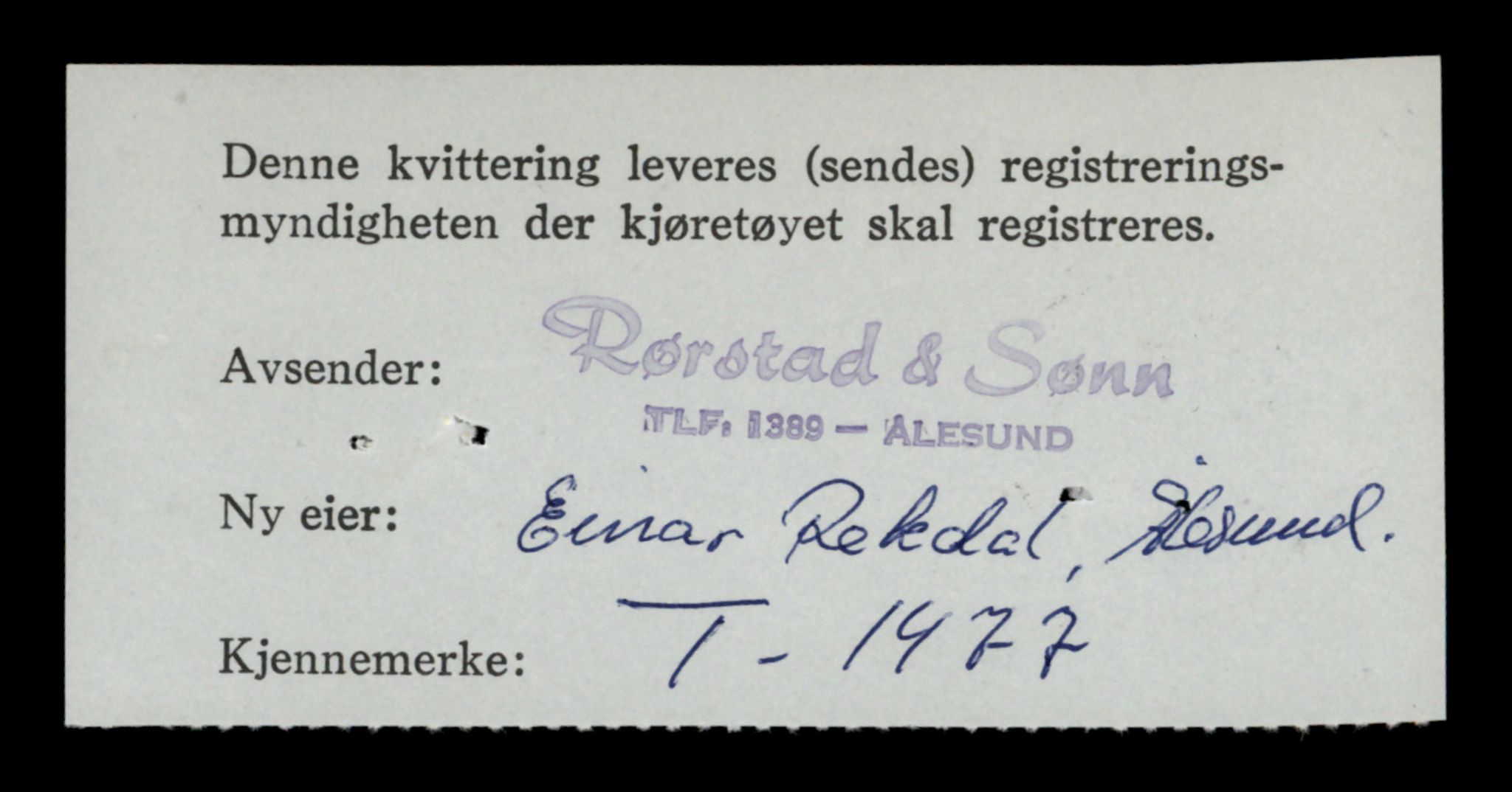 Møre og Romsdal vegkontor - Ålesund trafikkstasjon, SAT/A-4099/F/Fe/L0013: Registreringskort for kjøretøy T 1451 - T 1564, 1927-1998, p. 484