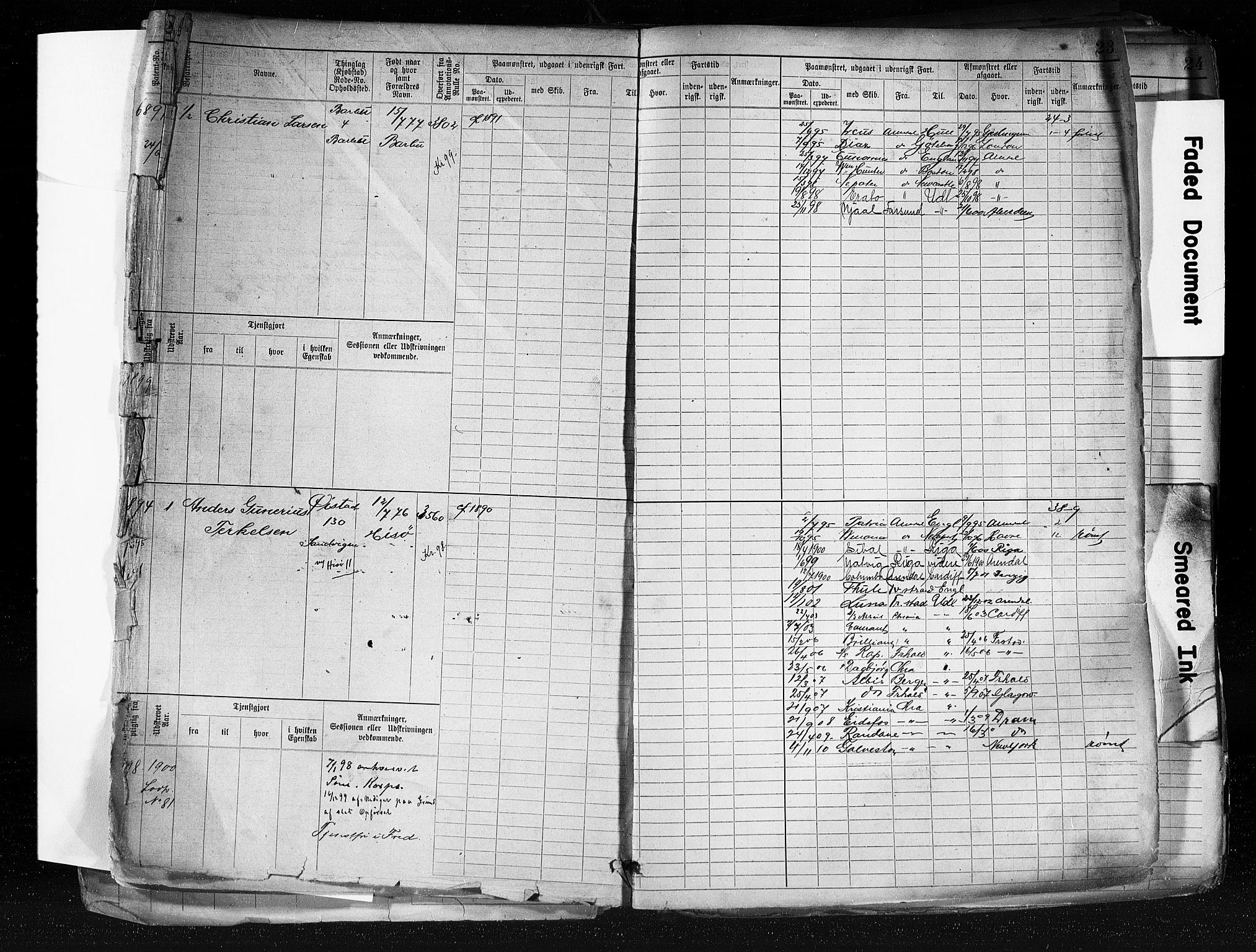 Arendal mønstringskrets, AV/SAK-2031-0012/F/Fb/L0019: Hovedrulle A nr 6850-7400 og nr 1-216, S-17, 1894-1900, p. 23