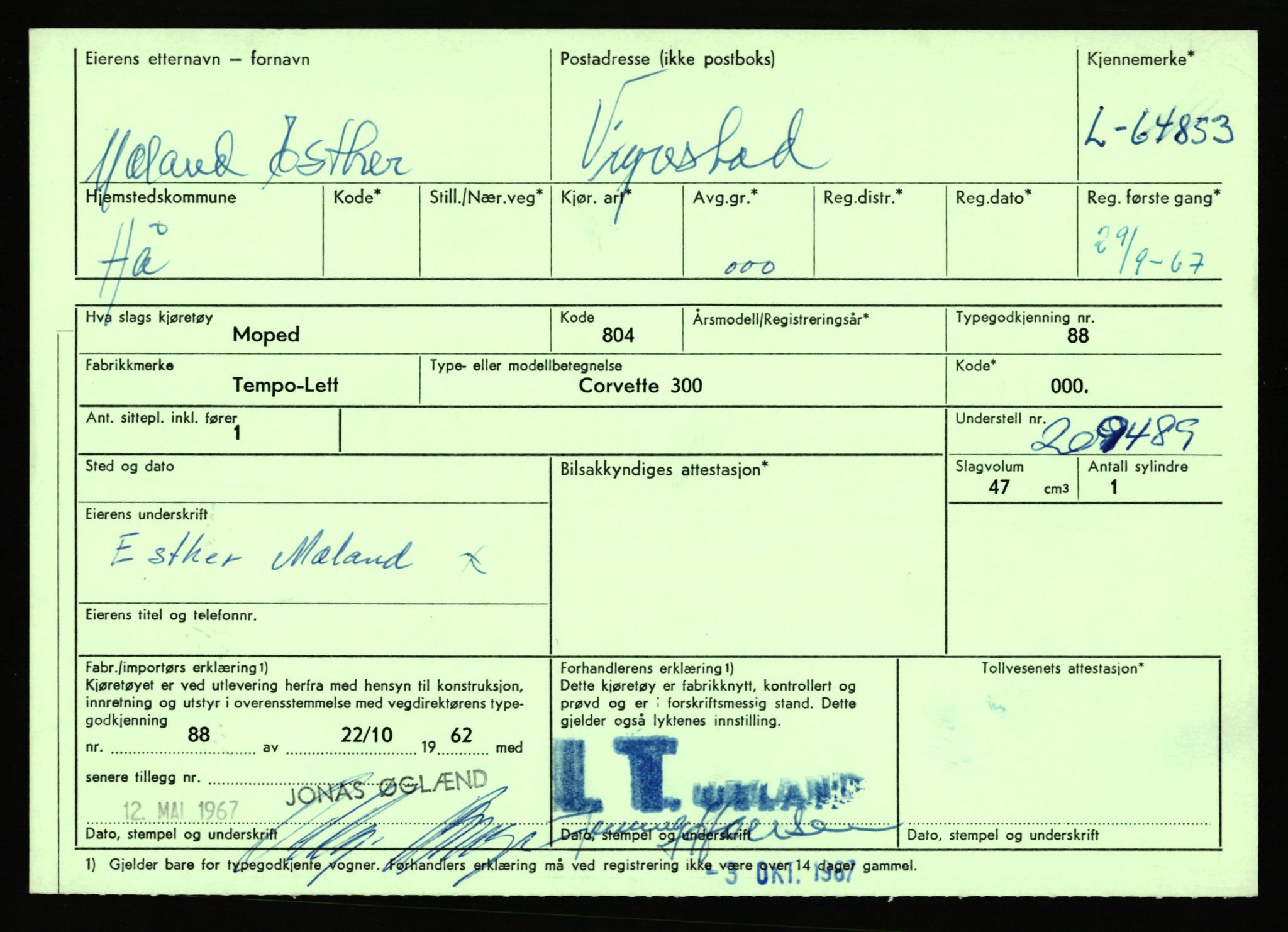 Stavanger trafikkstasjon, AV/SAST-A-101942/0/F/L0064: L-63800 - L-65399, 1930-1971, p. 1950