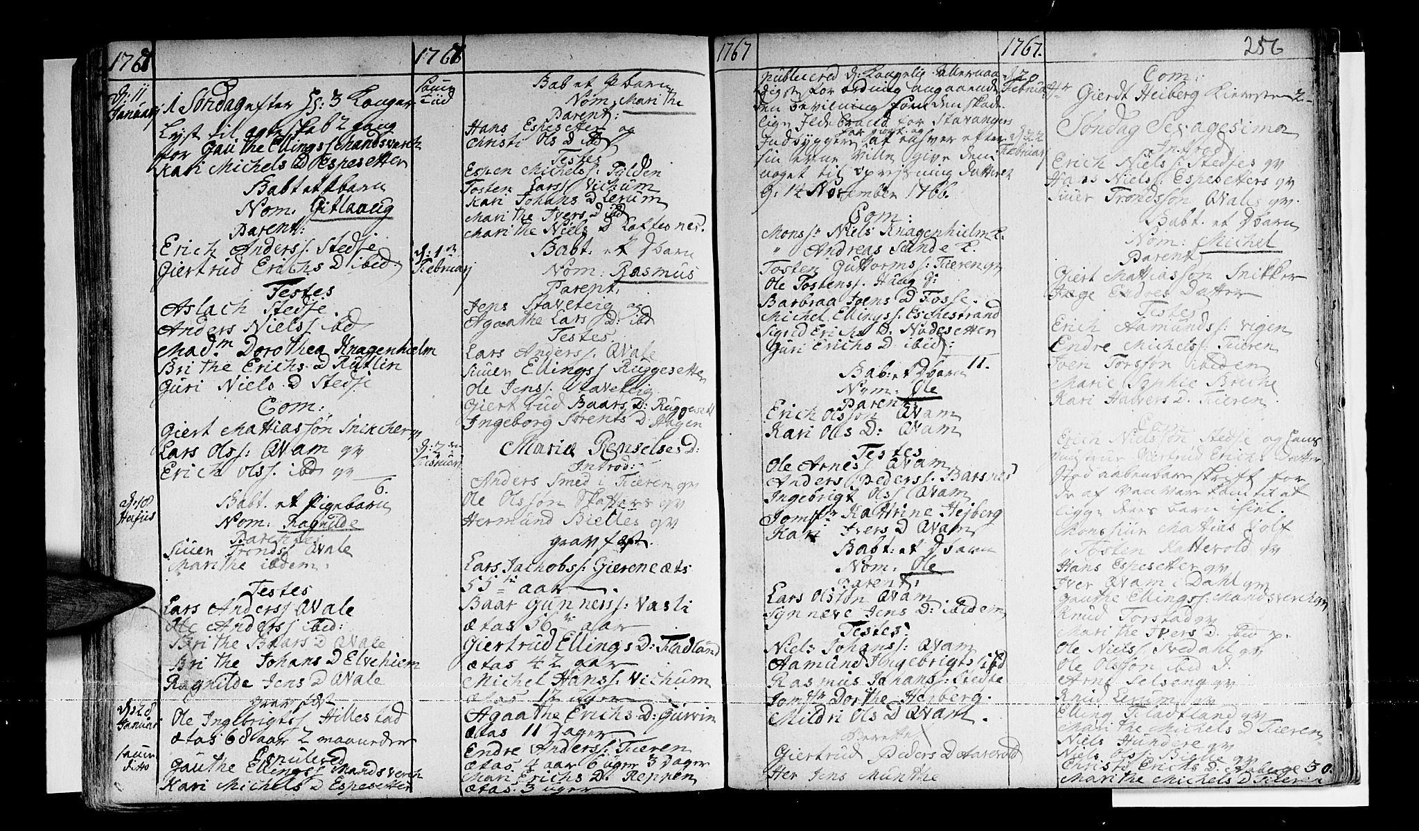 Sogndal sokneprestembete, AV/SAB-A-81301/H/Haa/Haaa/L0003: Parish register (official) no. A 3, 1747-1768, p. 256