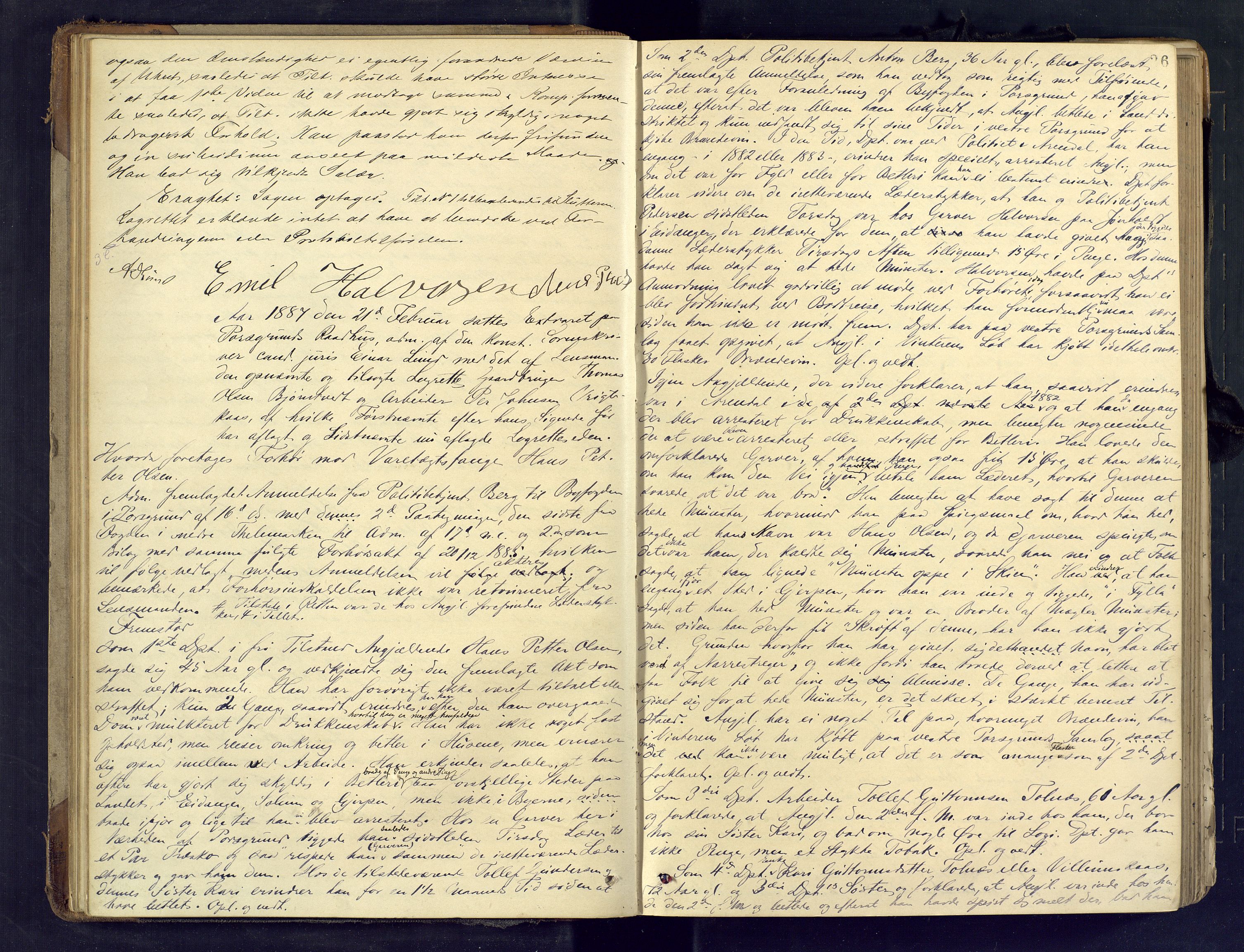 Gjerpen sorenskriveri, AV/SAKO-A-216/F/Fb/L0012: Ekstrarettsprotokoll, 1886-1893, p. 26