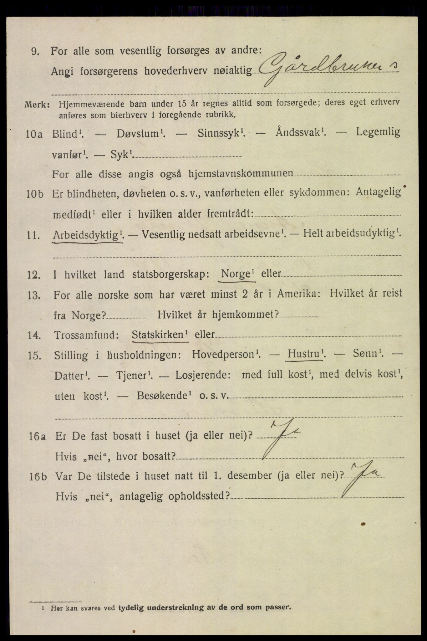 SAK, 1920 census for Landvik, 1920, p. 3309