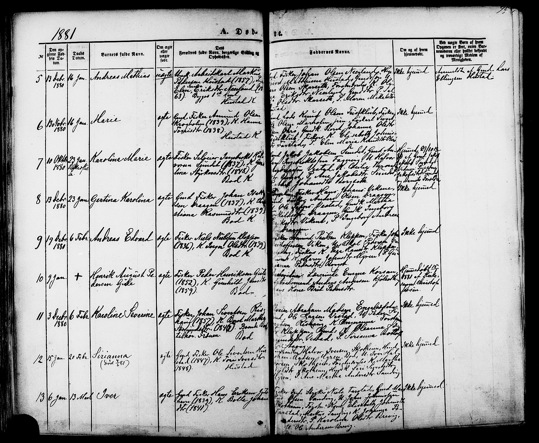 Ministerialprotokoller, klokkerbøker og fødselsregistre - Møre og Romsdal, AV/SAT-A-1454/566/L0768: Parish register (official) no. 566A07, 1869-1881, p. 95