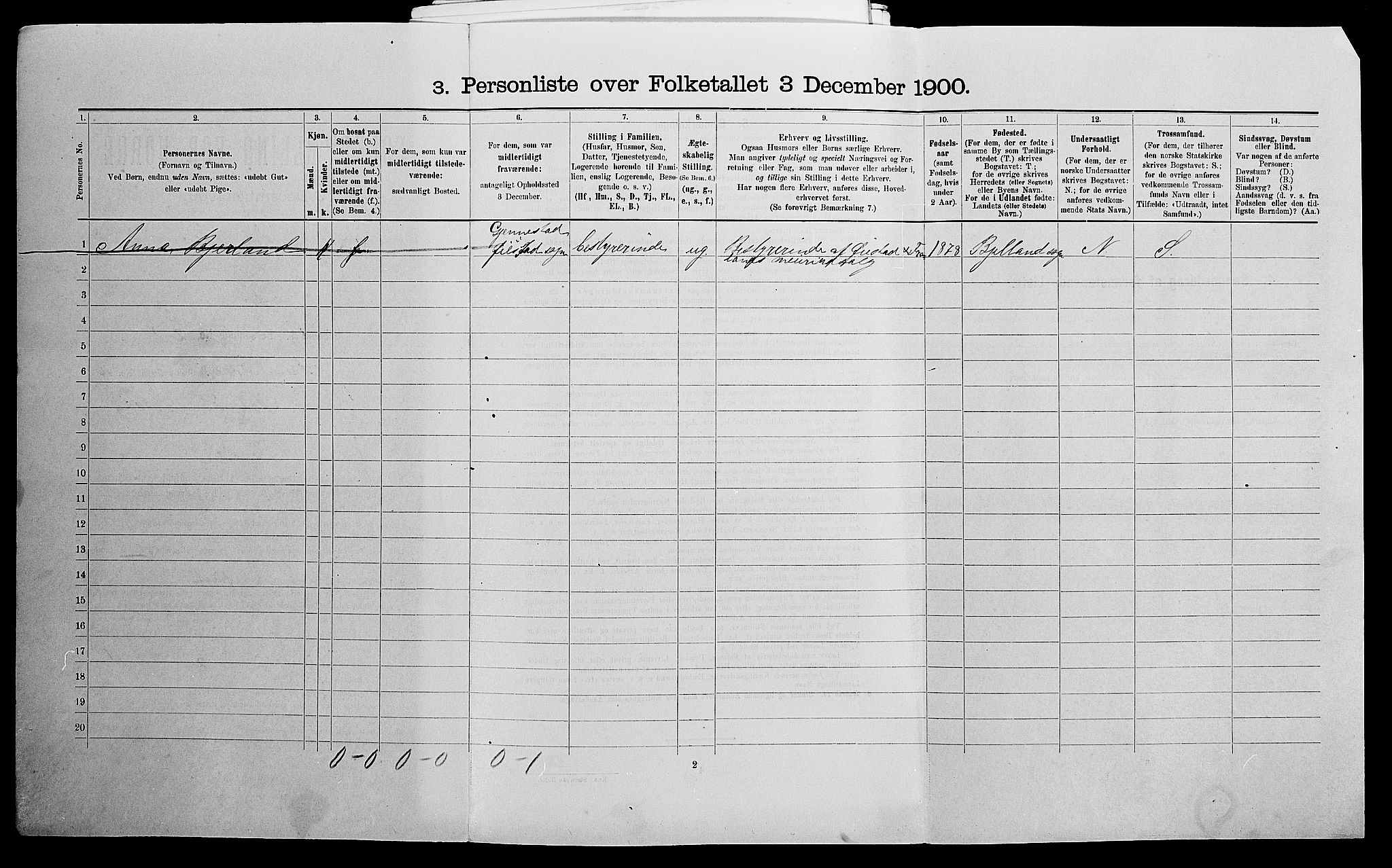 SAK, 1900 census for Arendal, 1900, p. 1989