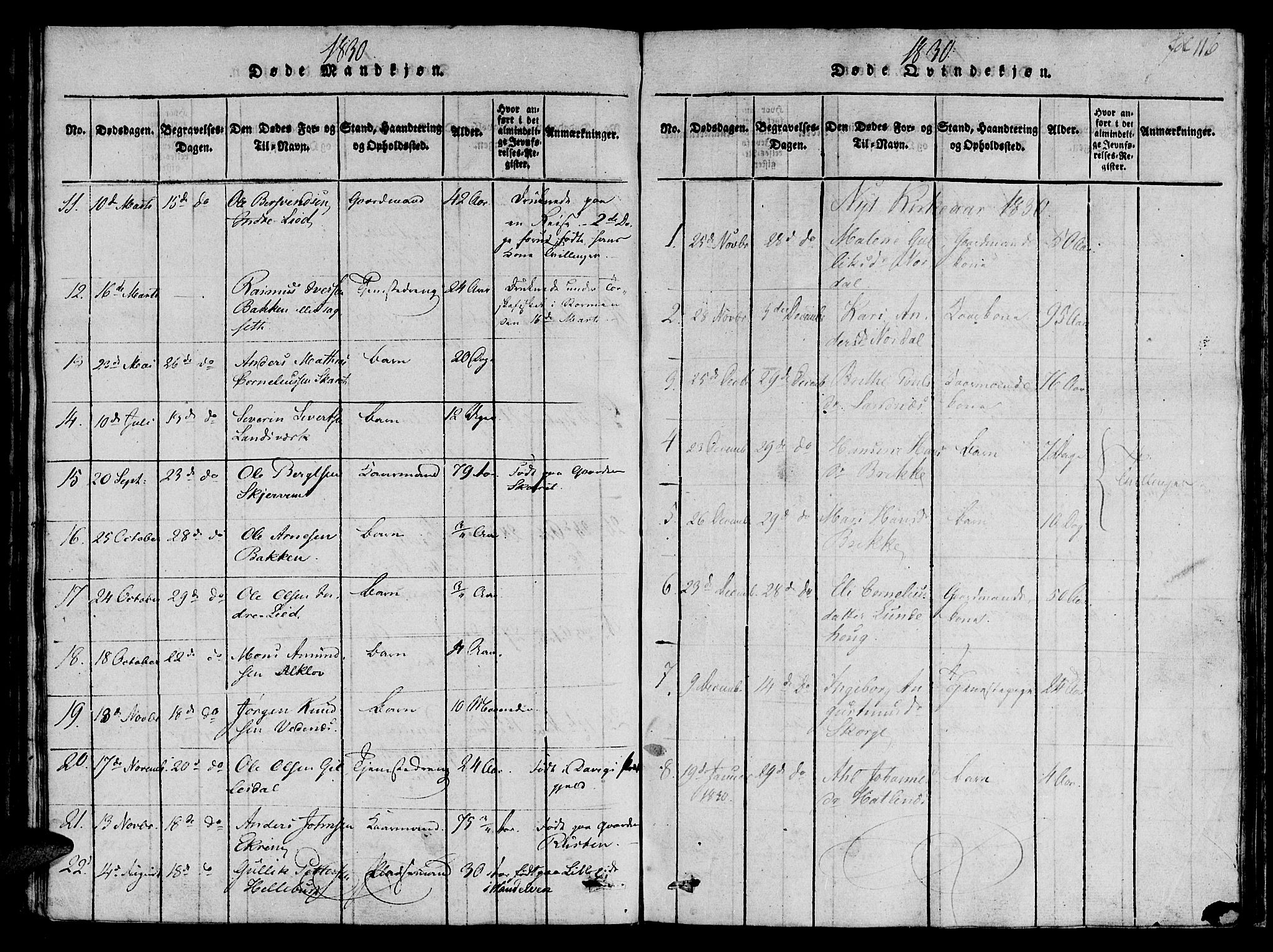 Ministerialprotokoller, klokkerbøker og fødselsregistre - Møre og Romsdal, AV/SAT-A-1454/501/L0004: Parish register (official) no. 501A04, 1816-1831, p. 116