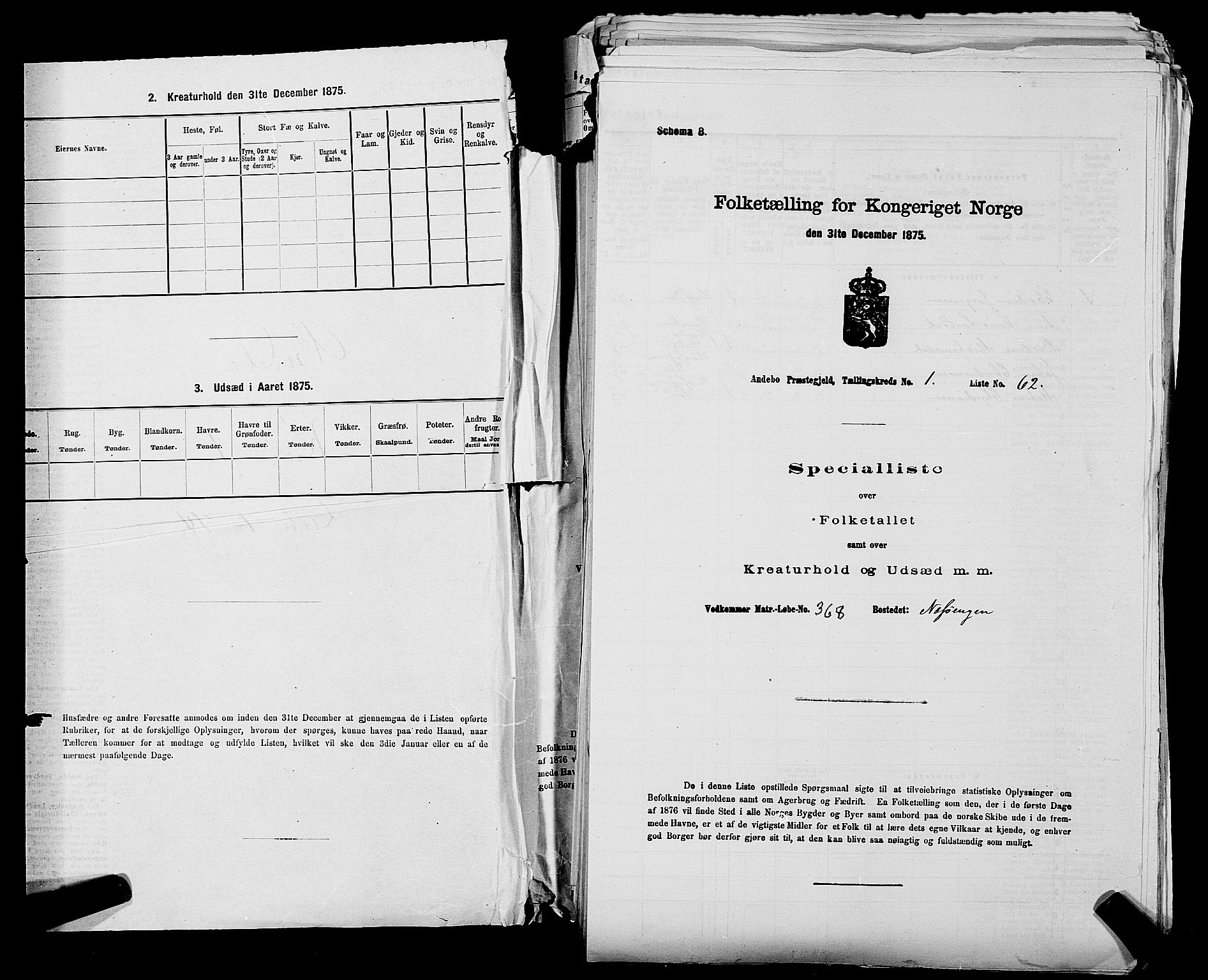 SAKO, 1875 census for 0719P Andebu, 1875, p. 46