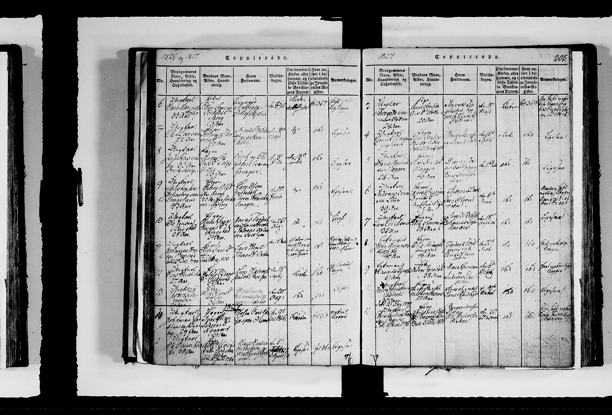 Hobøl prestekontor Kirkebøker, AV/SAO-A-2002/F/Fa/L0002: Parish register (official) no. I 2, 1814-1841, p. 205