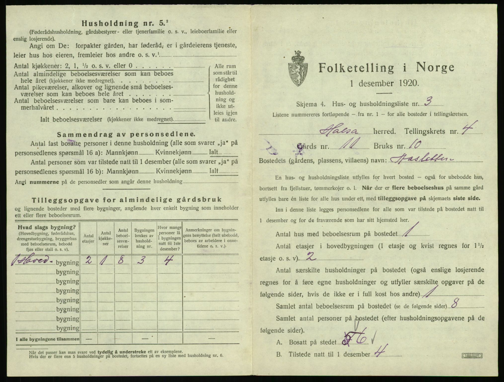 SAT, 1920 census for Halsa, 1920, p. 232