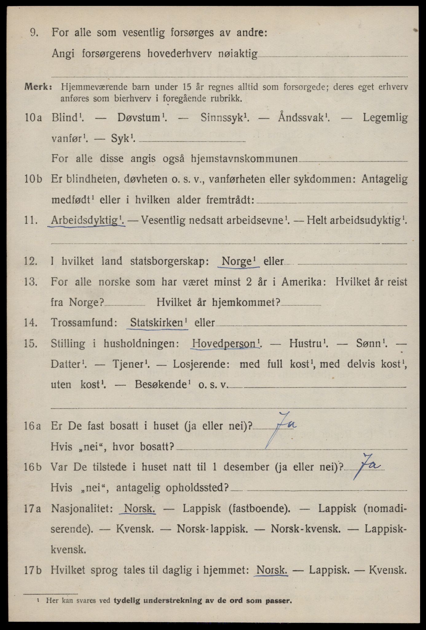 SAT, 1920 census for Soknedal, 1920, p. 4587