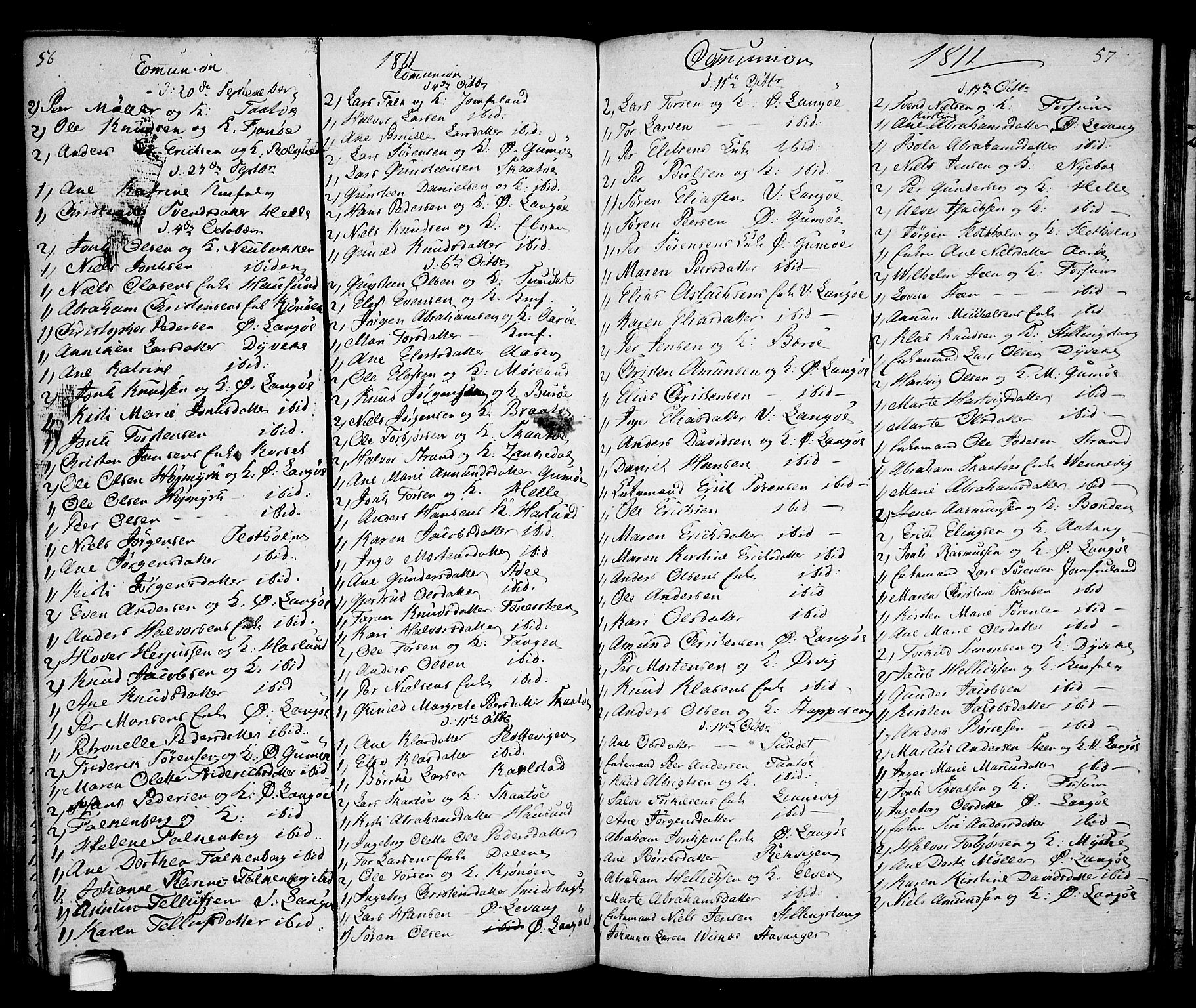 Kragerø kirkebøker, AV/SAKO-A-278/G/Ga/L0001: Parish register (copy) no. 1 /2, 1806-1811, p. 56-57