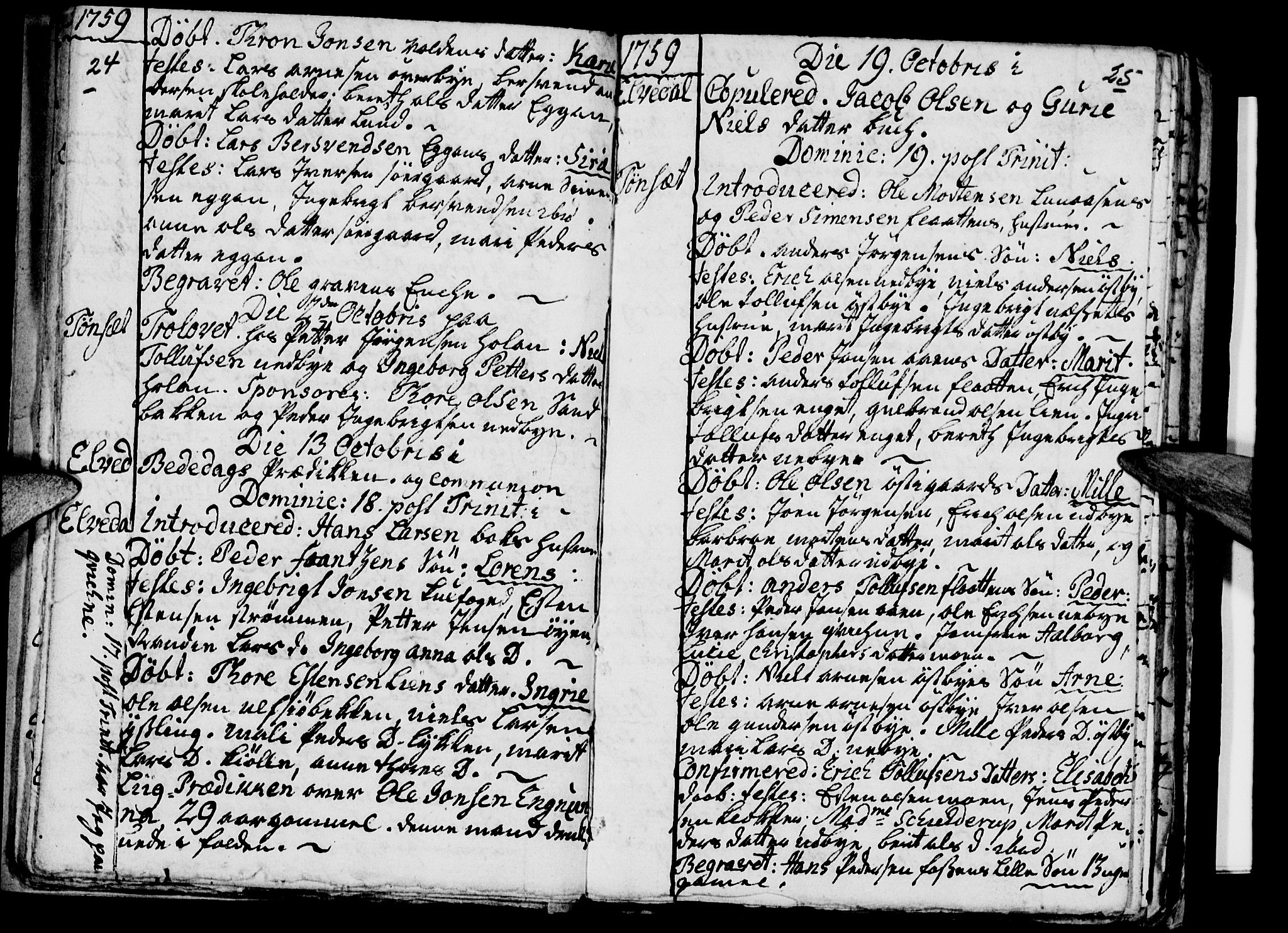 Tynset prestekontor, SAH/PREST-058/H/Ha/Haa/L0003: Parish register (official) no. 3, 1758-1762, p. 24-25