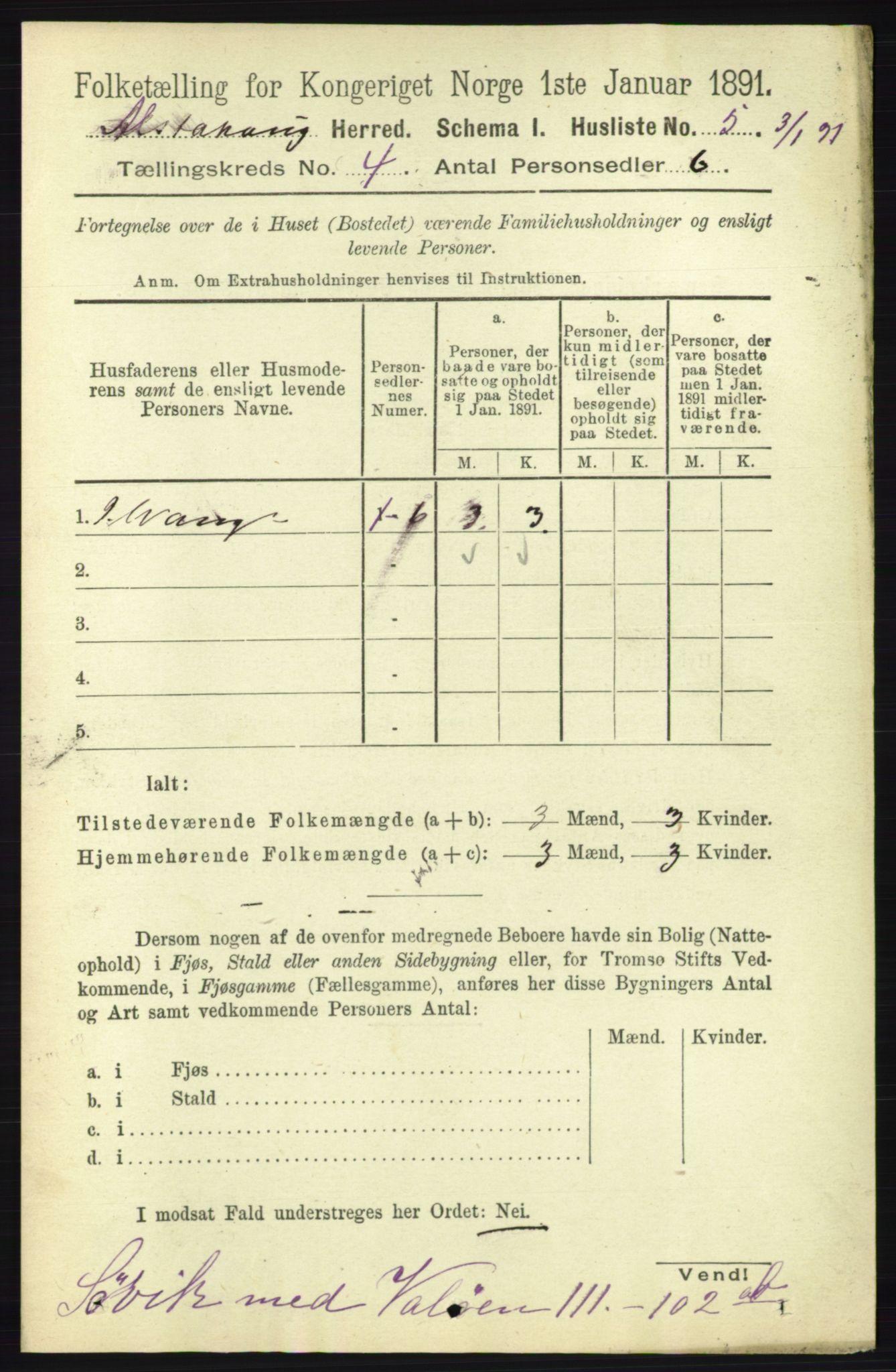 RA, 1891 census for 1820 Alstahaug, 1891, p. 1466