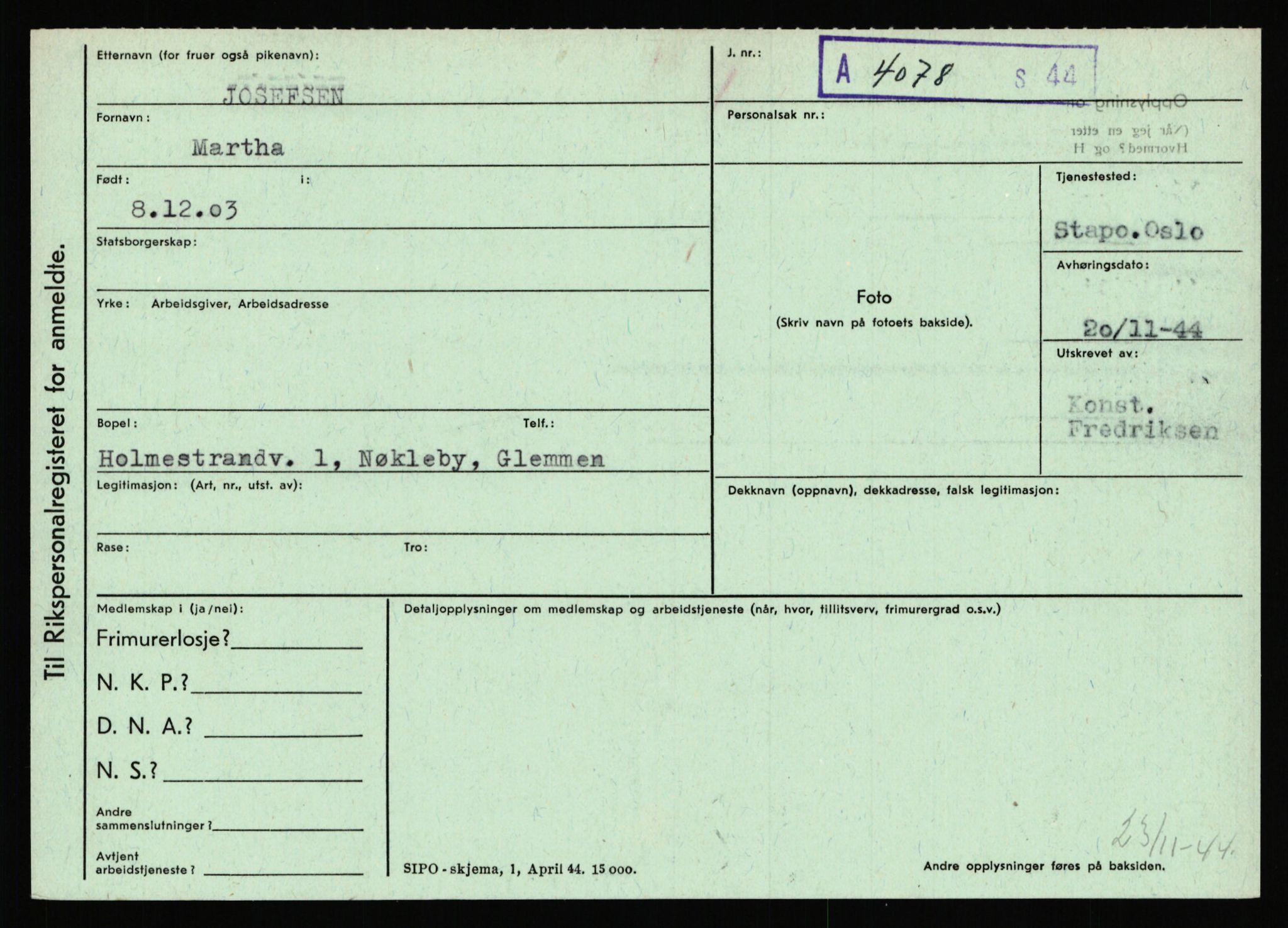 Statspolitiet - Hovedkontoret / Osloavdelingen, AV/RA-S-1329/C/Ca/L0008: Johan(nes)sen - Knoph, 1943-1945, p. 2477